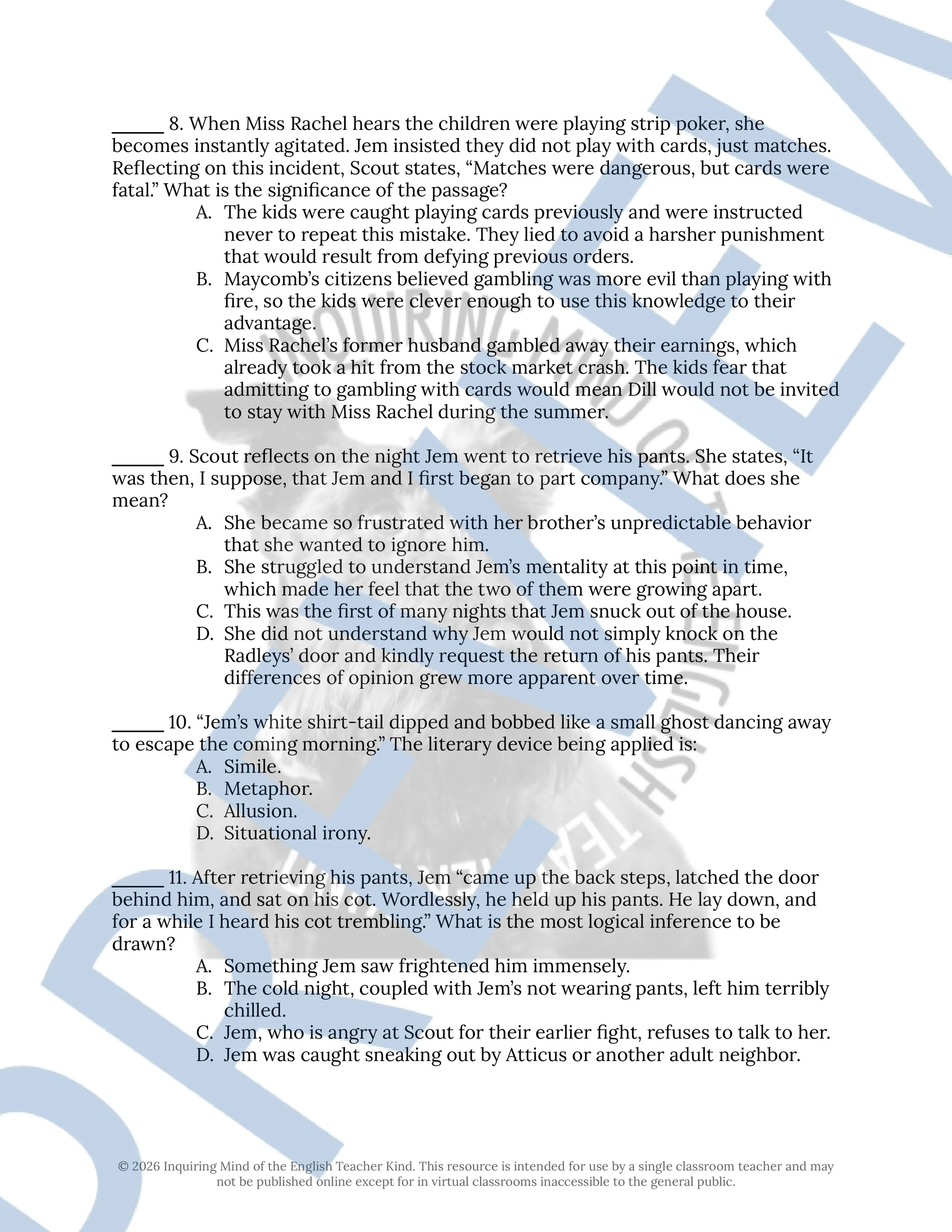 To Kill a Mockingbird Chapter 6 Close Reading Analysis Worksheet and Answer Key for High School American Literature Classes (3).jpg