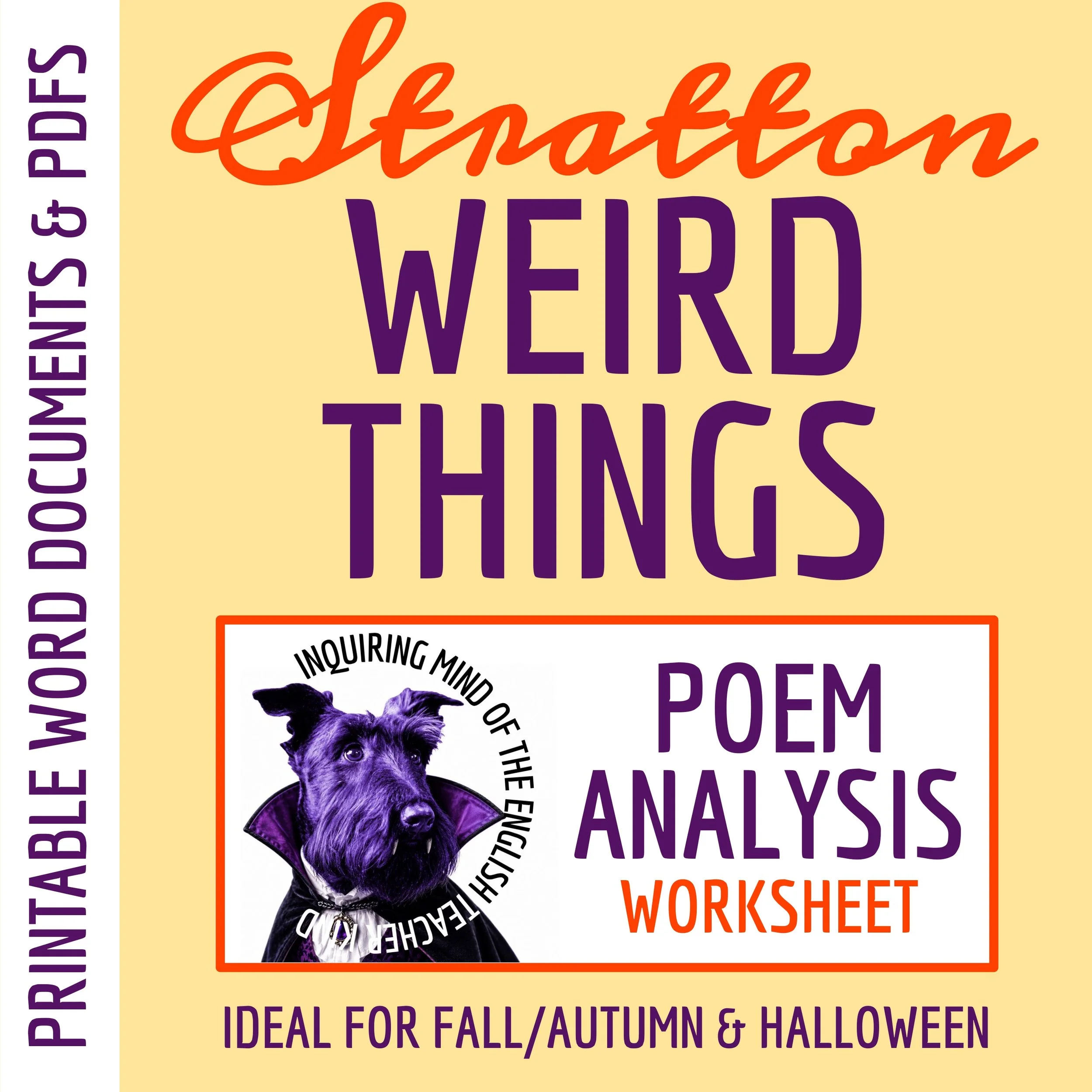 Weird Things by Vivian Stratton Poetry Analysis Worksheet for High School ELA and Halloween (1).jpg