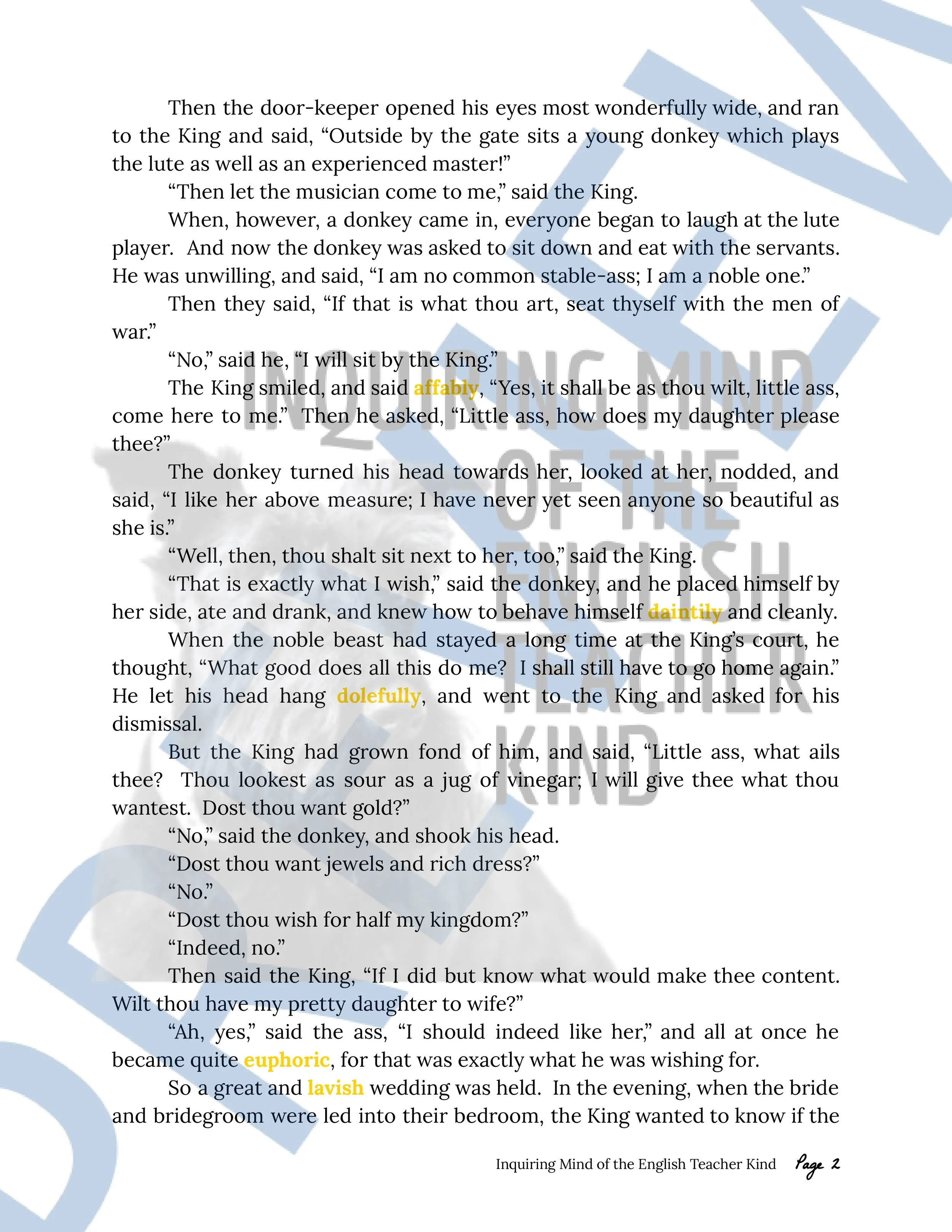 The Donkey Grimm's Fairy Tale Vocabulary Activities for High School English Language Arts (6).jpg