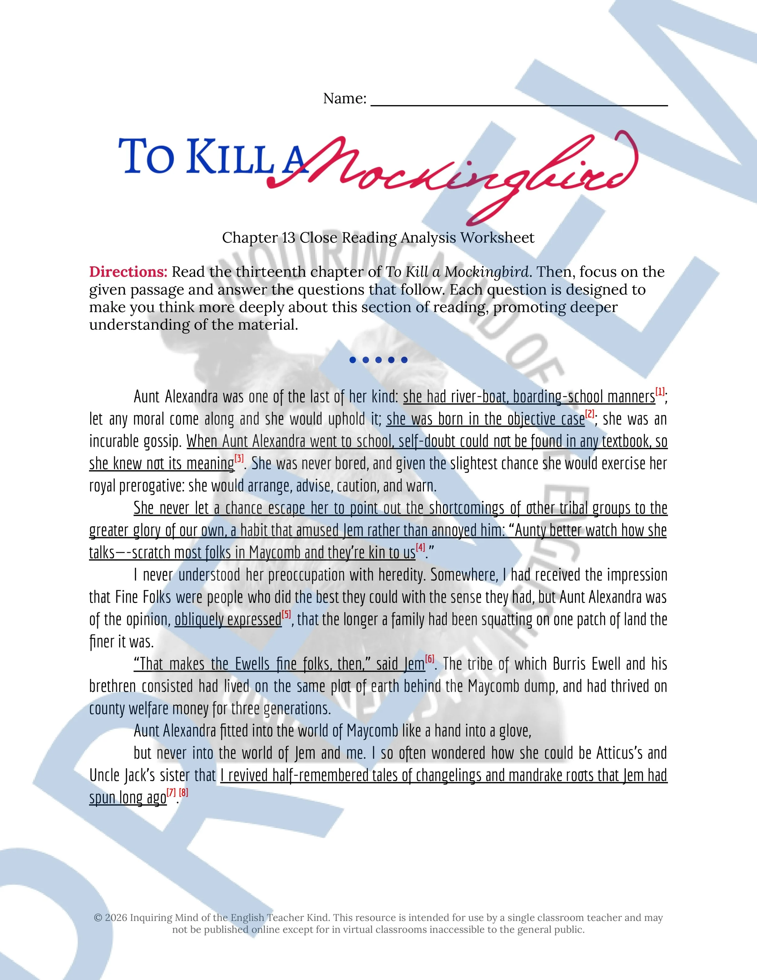 To Kill a Mockingbird Chapter 13 Close Reading Analysis Worksheet (1).jpg