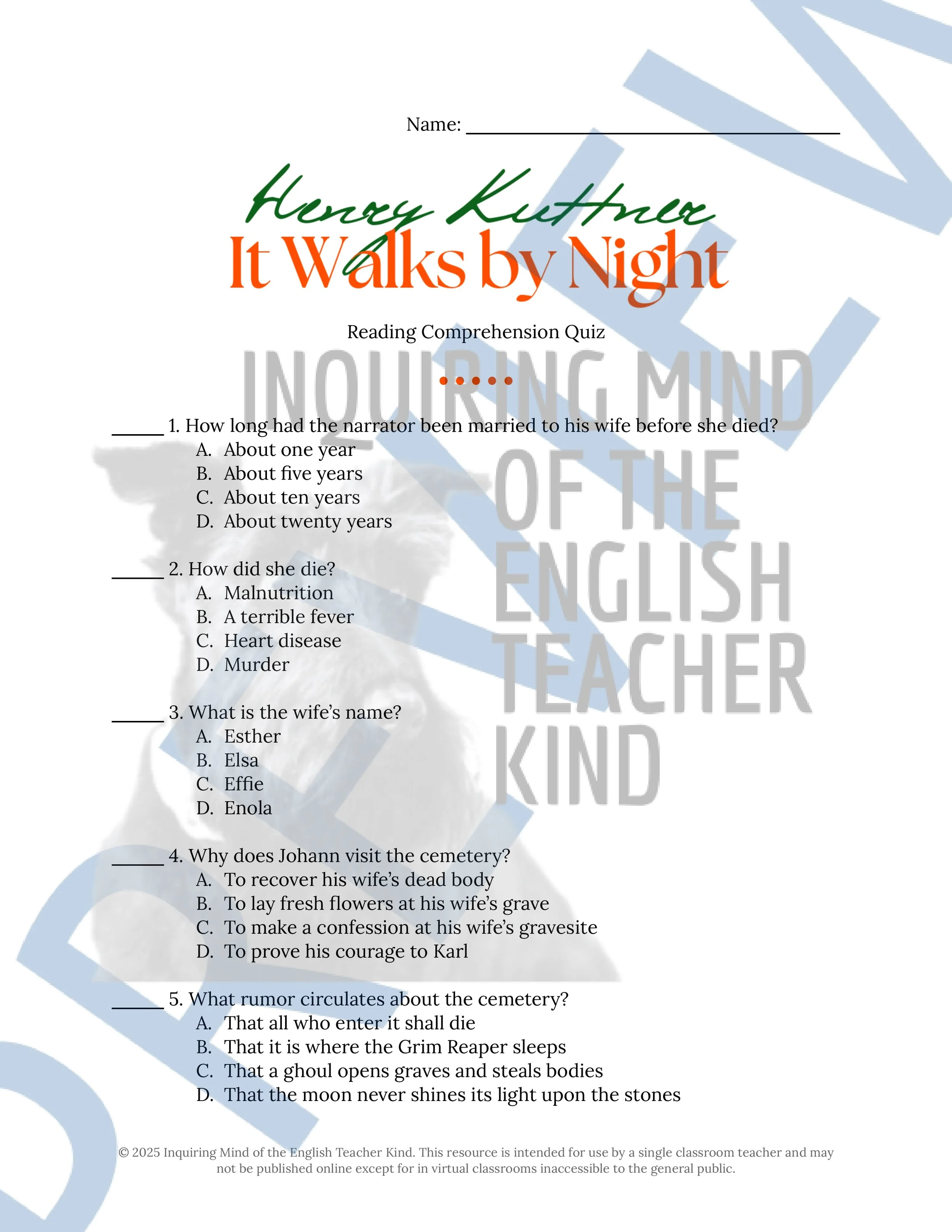 13 Halloween Horror Short Stories, Quizzes, and Answer Keys for High School ELA from Inquiring Mind of the English Teacher Kind (Vol. 2)