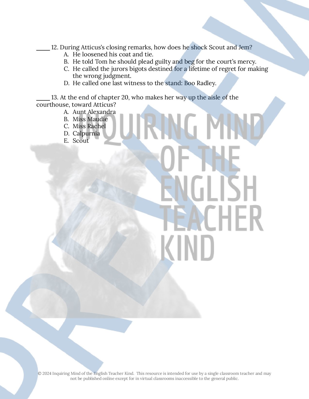 To Kill a Mockingbird Chapters 19 and 20 Quiz and Answer Key (3).jpg