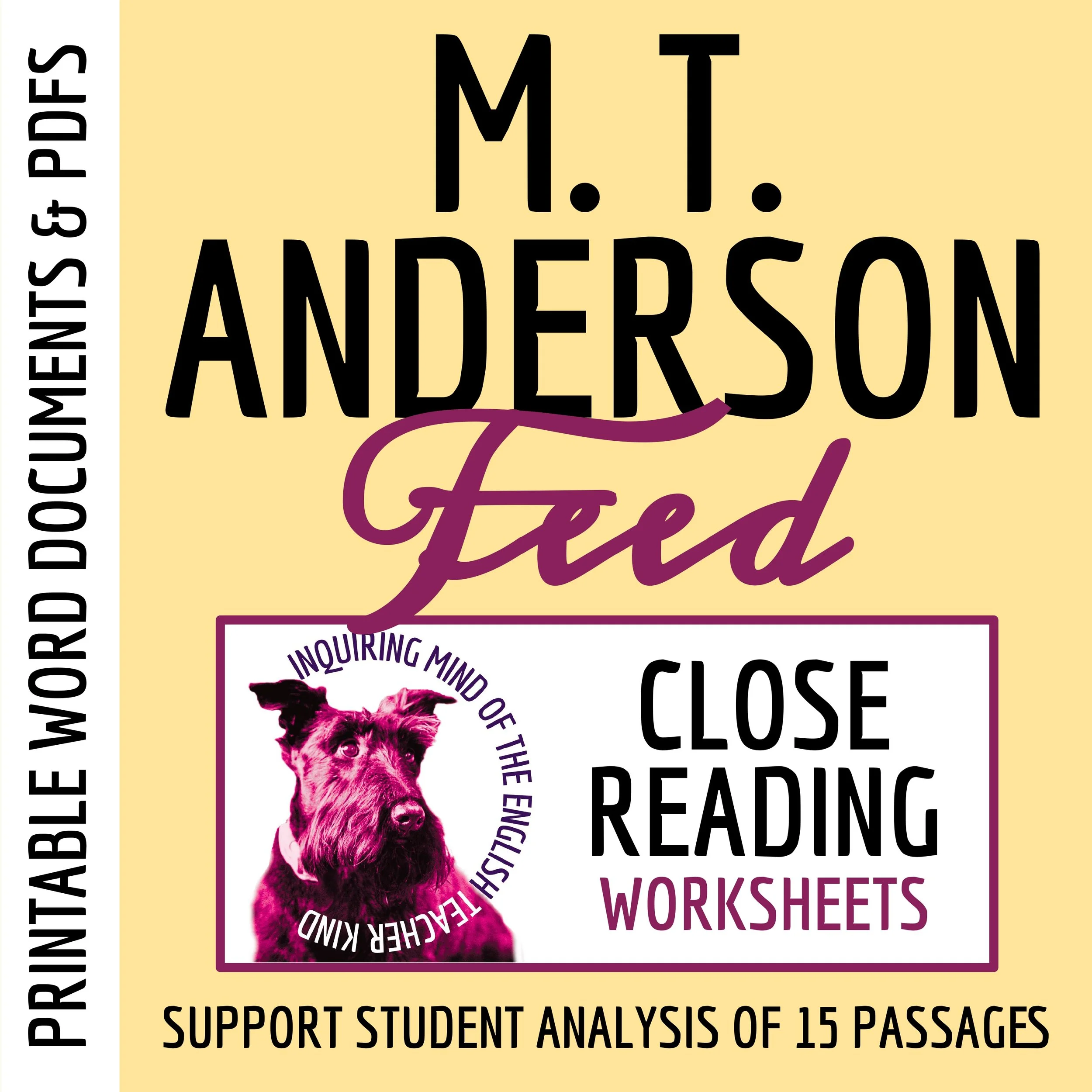 Feed by M.T. Anderson Dystopian Novel Study Worksheets | High School Literary Analysis Activities