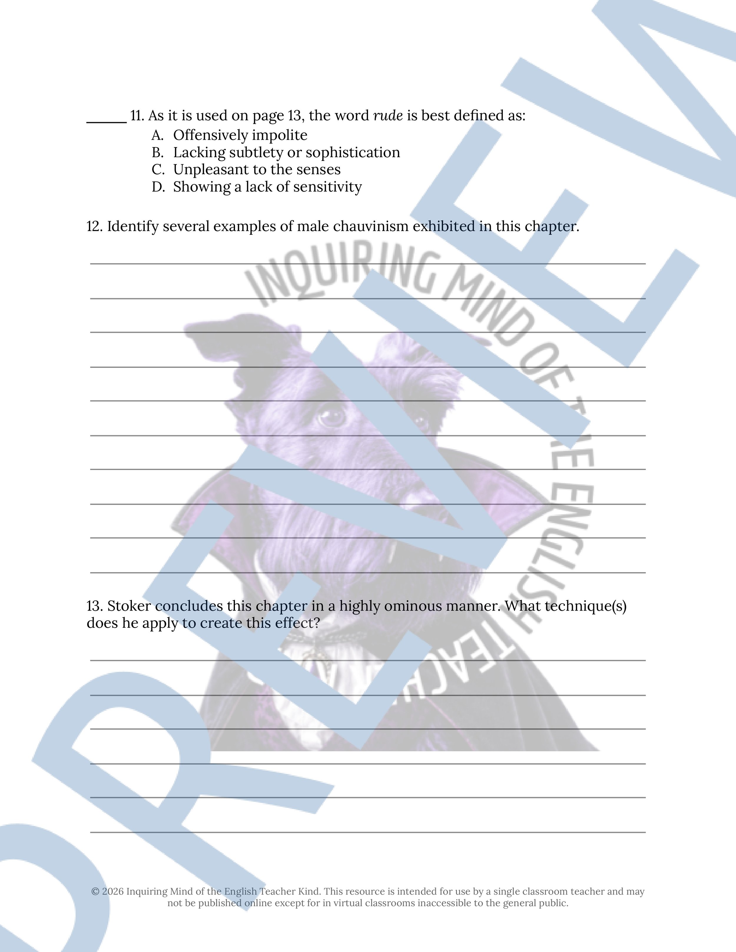 Dracula Chapter 12 Close Reading Analysis Worksheet and Answer Key for High School English Language Arts (4).jpg
