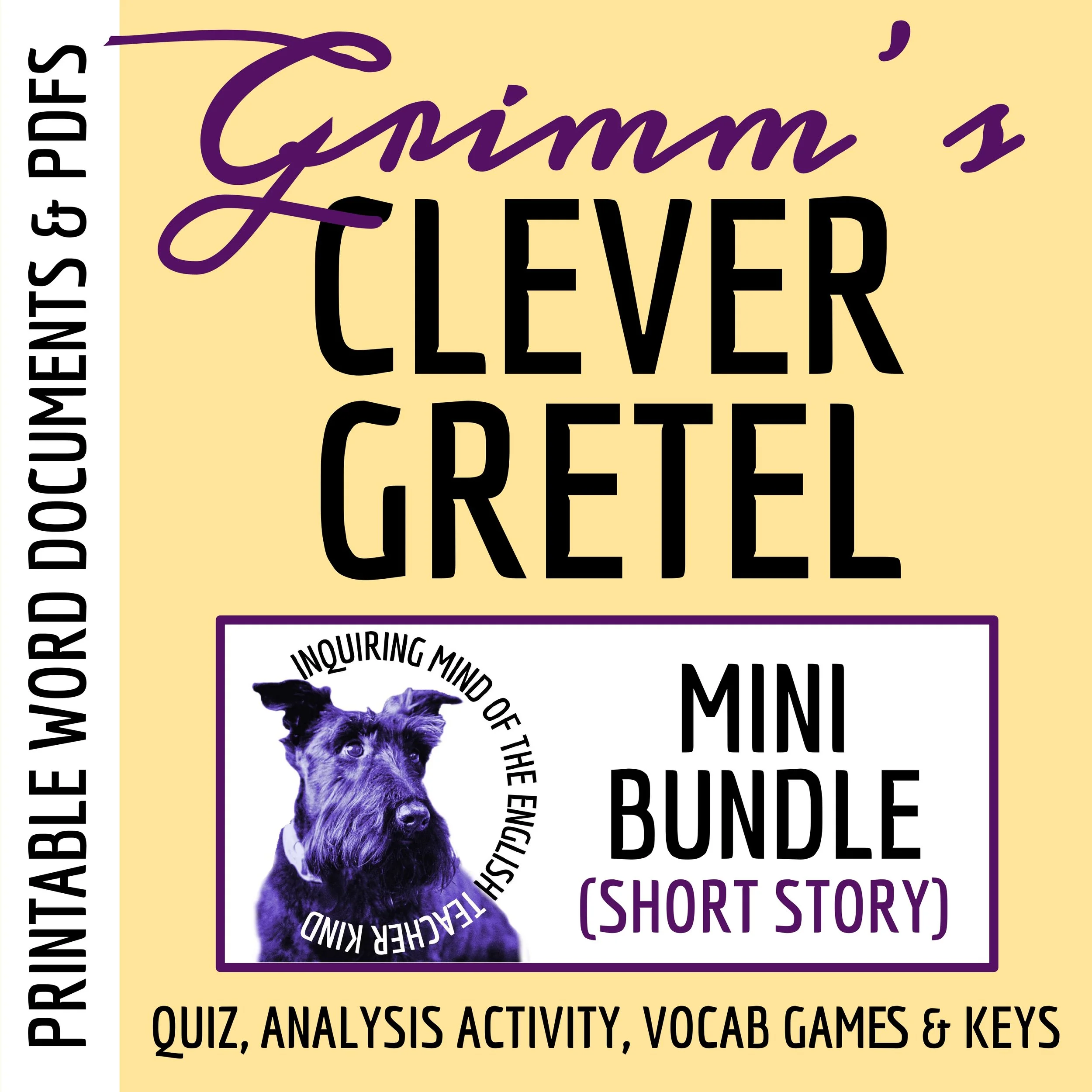 "Clever Gretel" by the Brothers Grimm Quiz, Close Reading, and Vocabulary Games Bundle