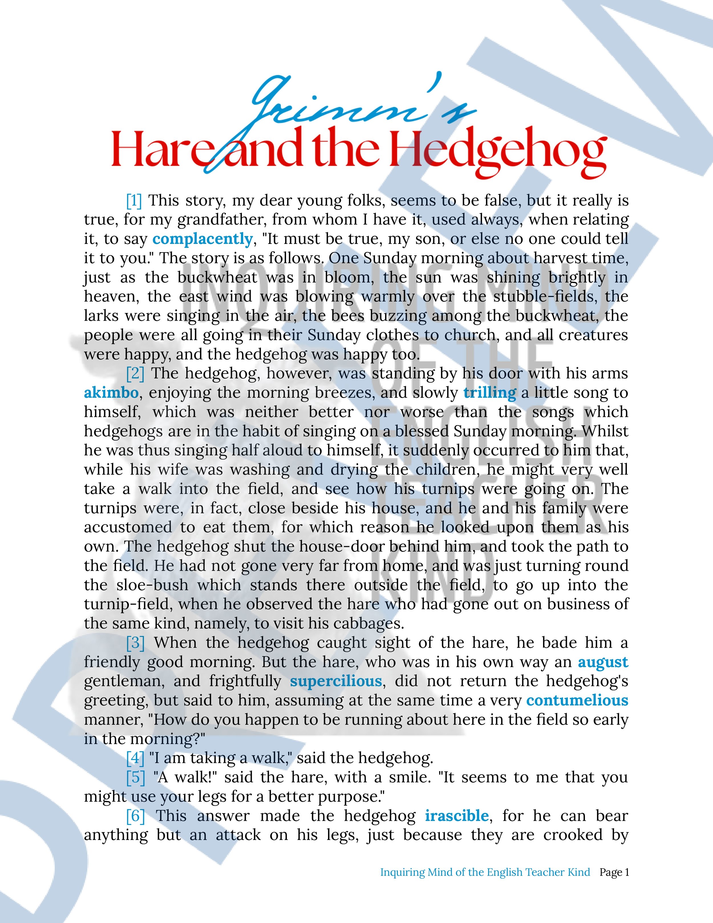 The Hare and the Hedgehog by the Brothers Grimm (1).jpg