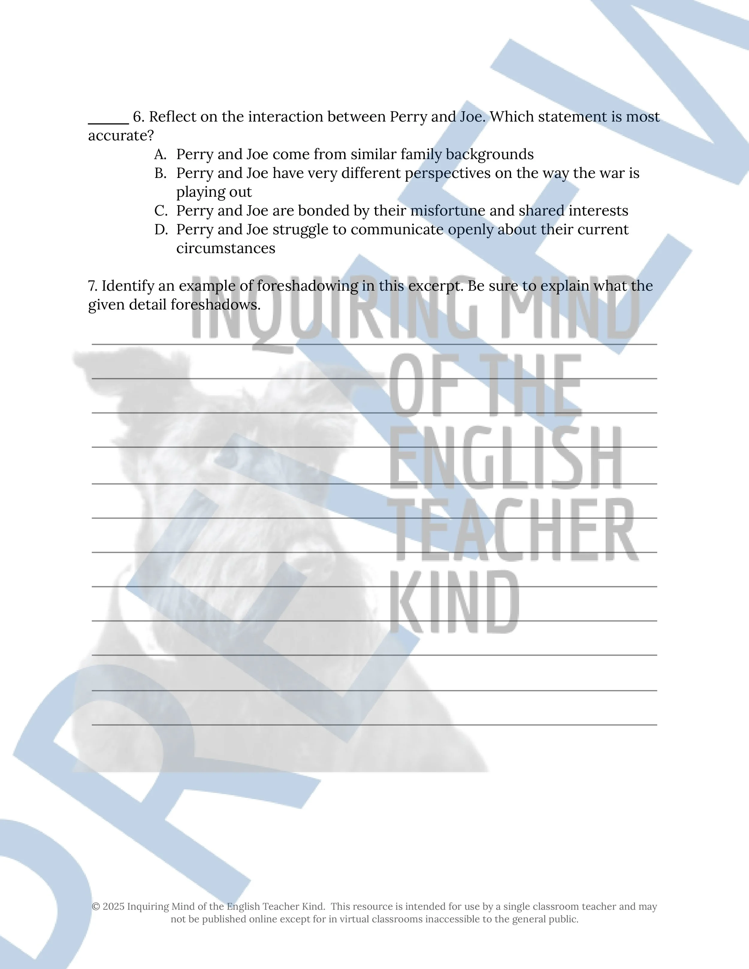 Fallen Angels by Walter Dean Myers Close Reading Analysis Worksheets Bundle for High School English Language Arts from Inquiring Mind of the English Teacher Kind