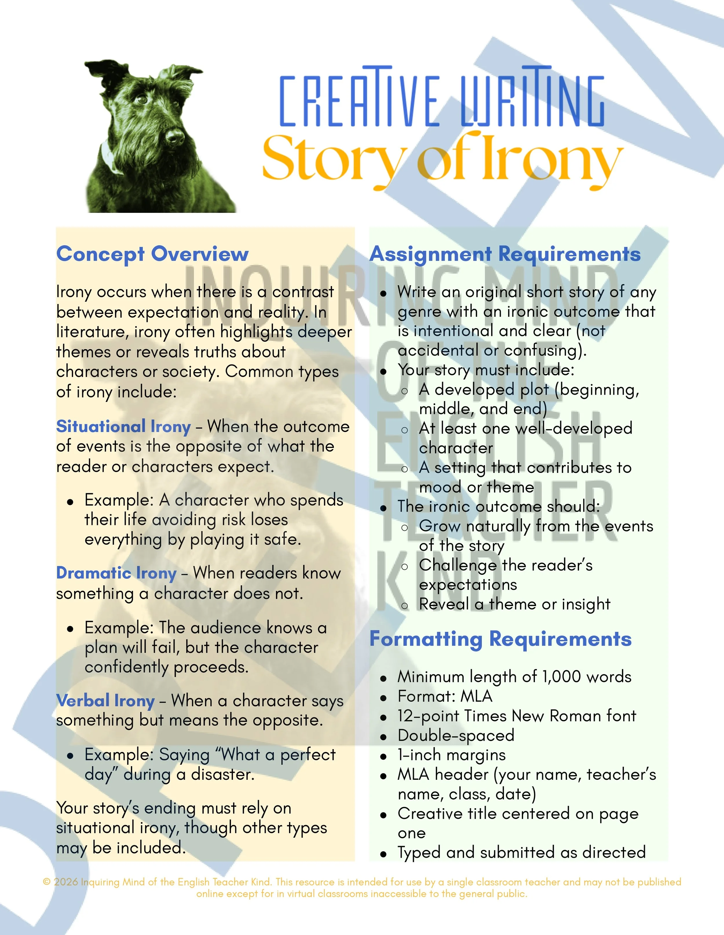 High School Creative Writing Project on Drafting Ironic Fiction - Short Stories (1).jpg