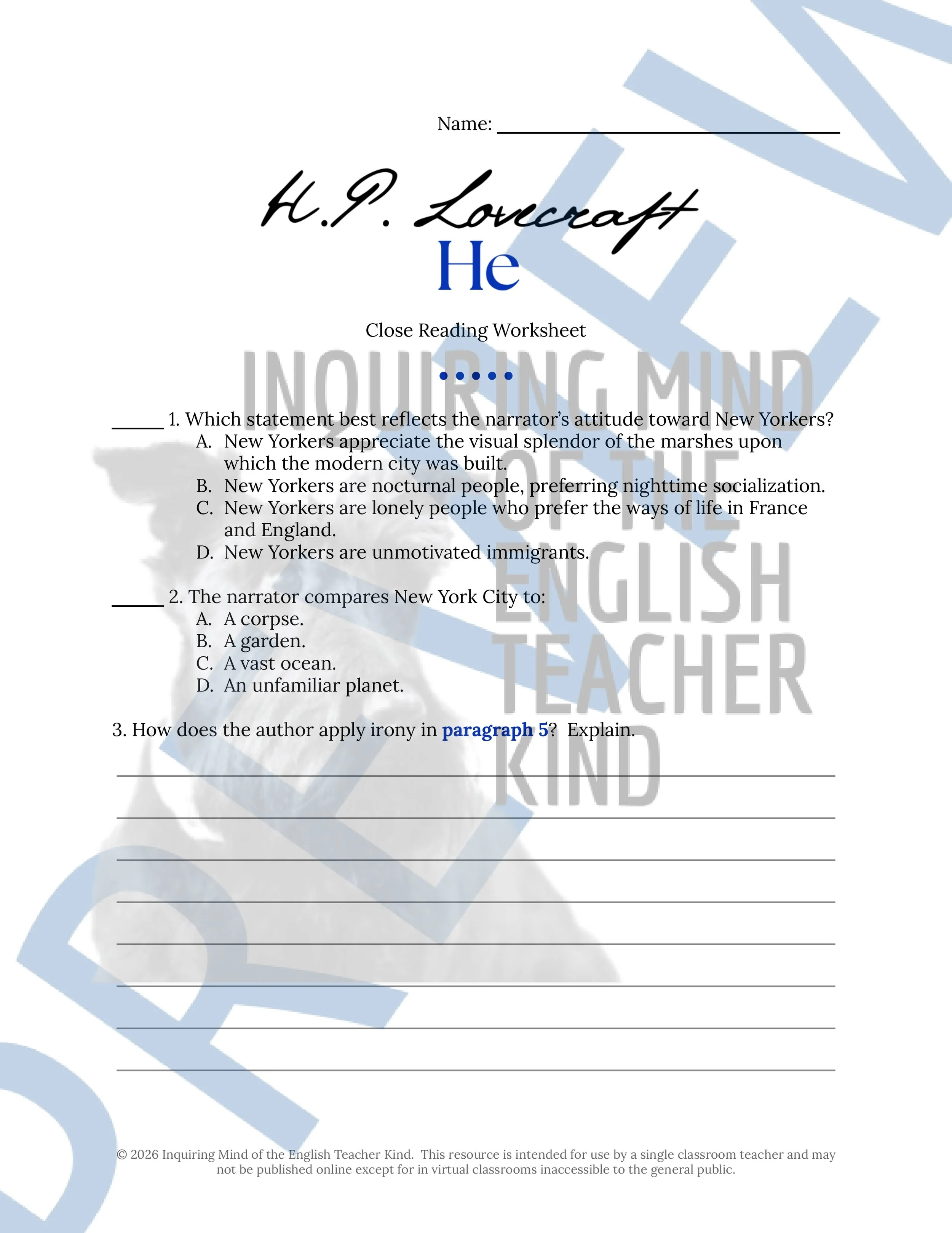 He by H.P. Lovecraft Close Reading Analysis Worksheet (1).jpg