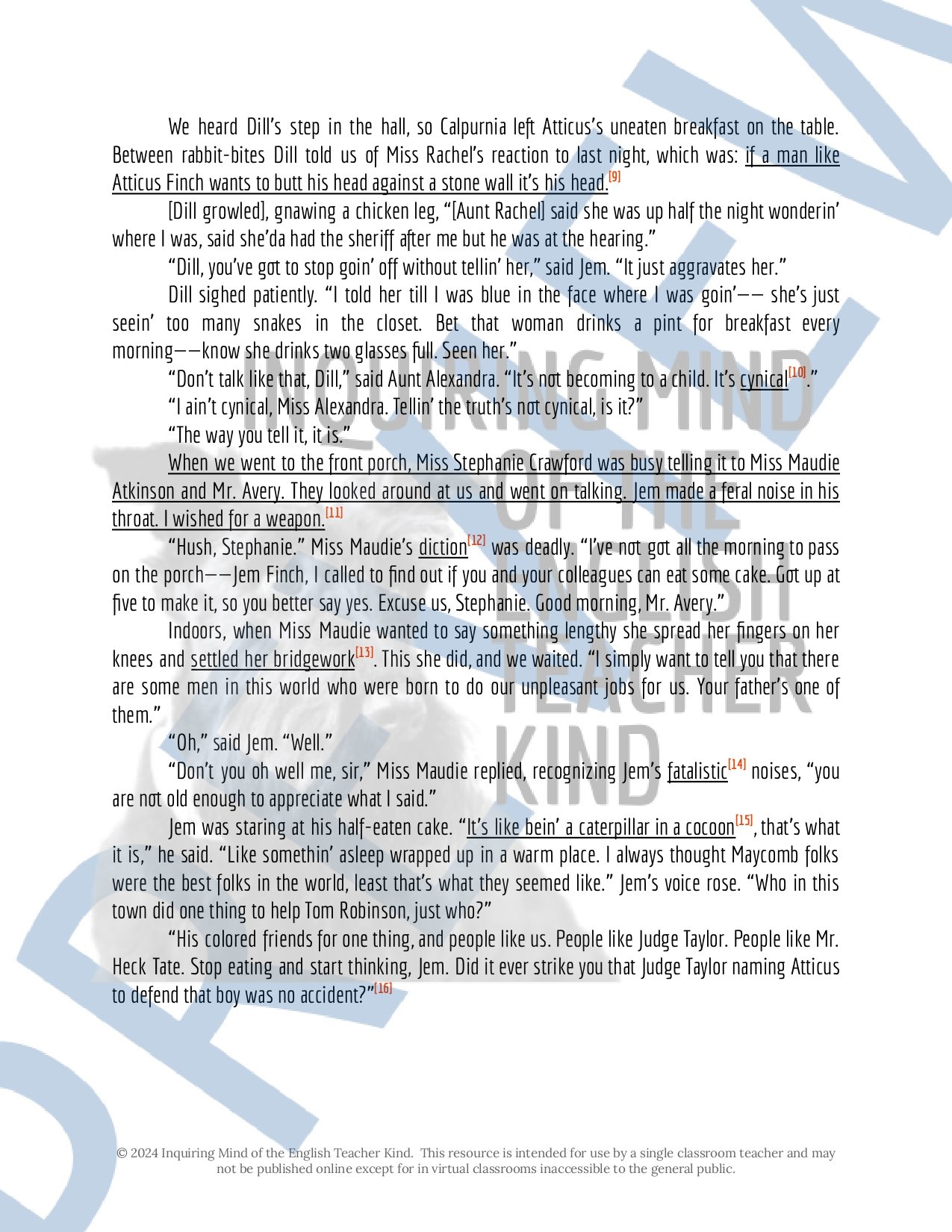 To Kill a Mockingbird Chapters 21, 22, and 23 Quizzes, Close Reading Inference Worksheets, and Vocabulary Games for High School English Language Arts