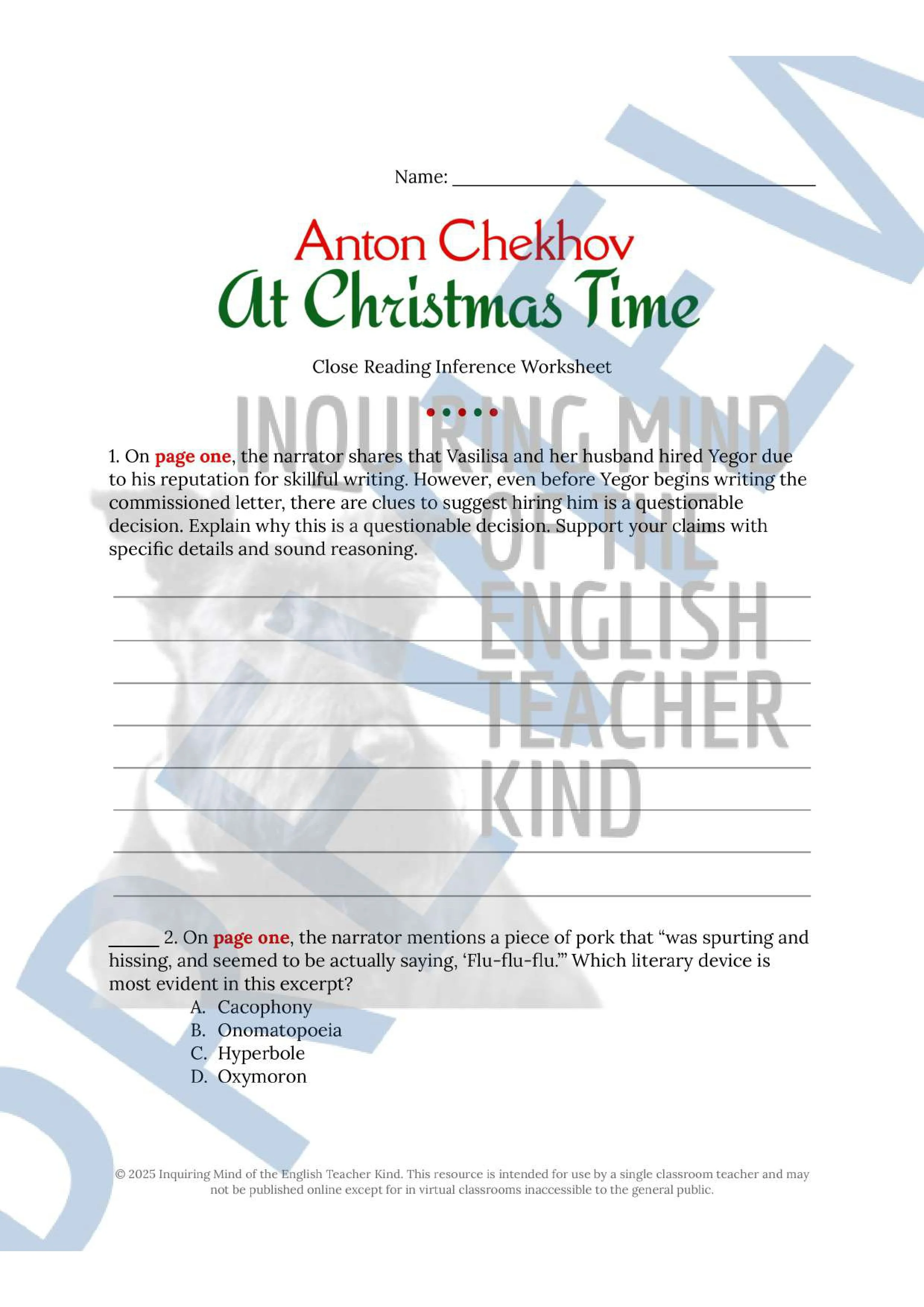 At Christmas Time by Anton Chekhov Short Story Activities (3).jpg