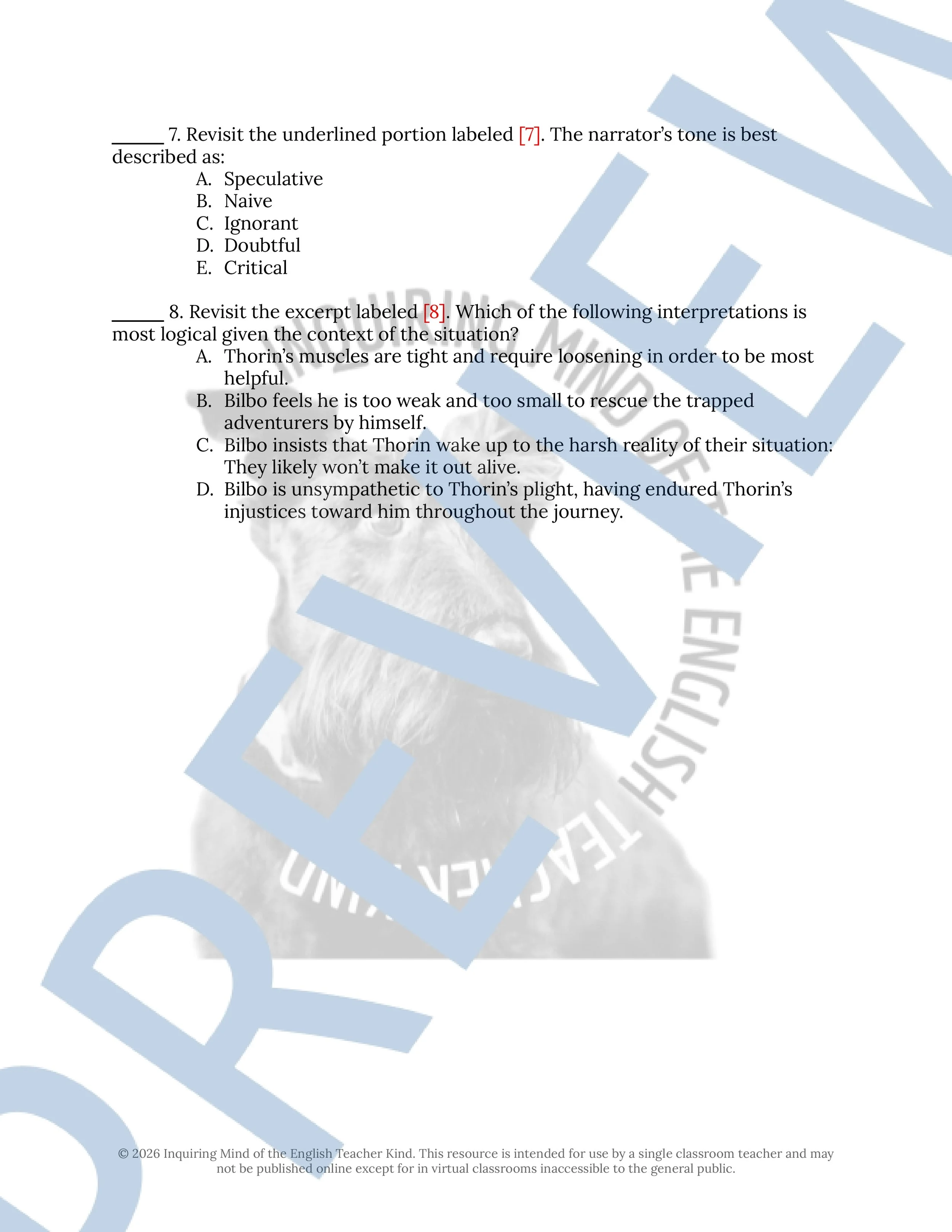 The Hobbit Chapter 10 Close Reading Analysis Worksheet (3).jpg