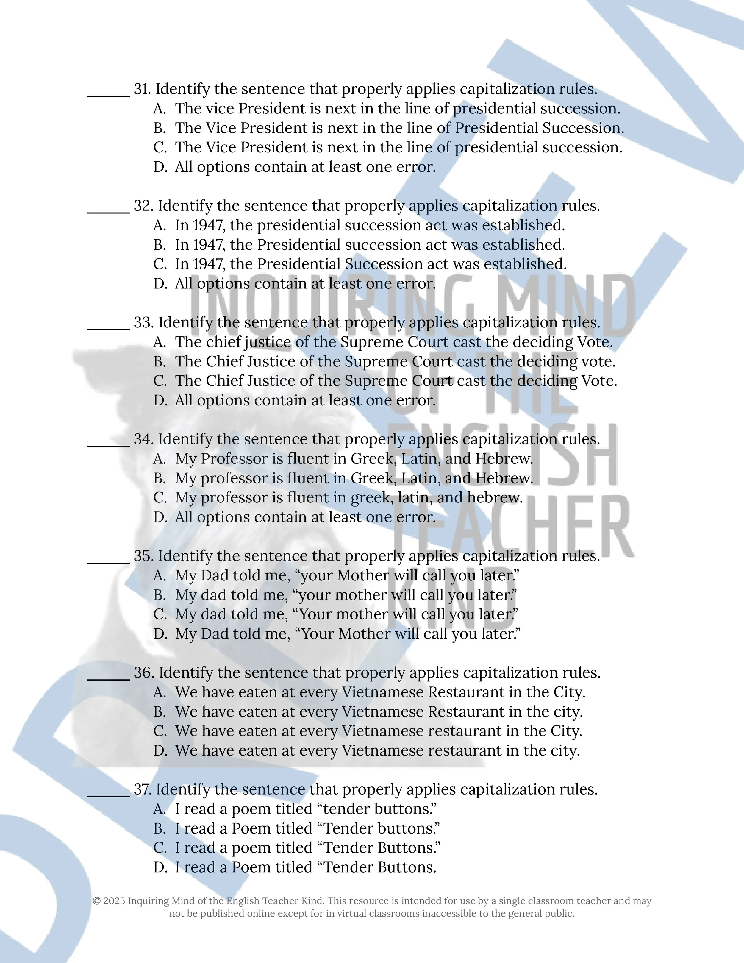 Grammar Review Worksheet on Capitalization from Inquiring Mind of the English Teacher Kind (7).jpg