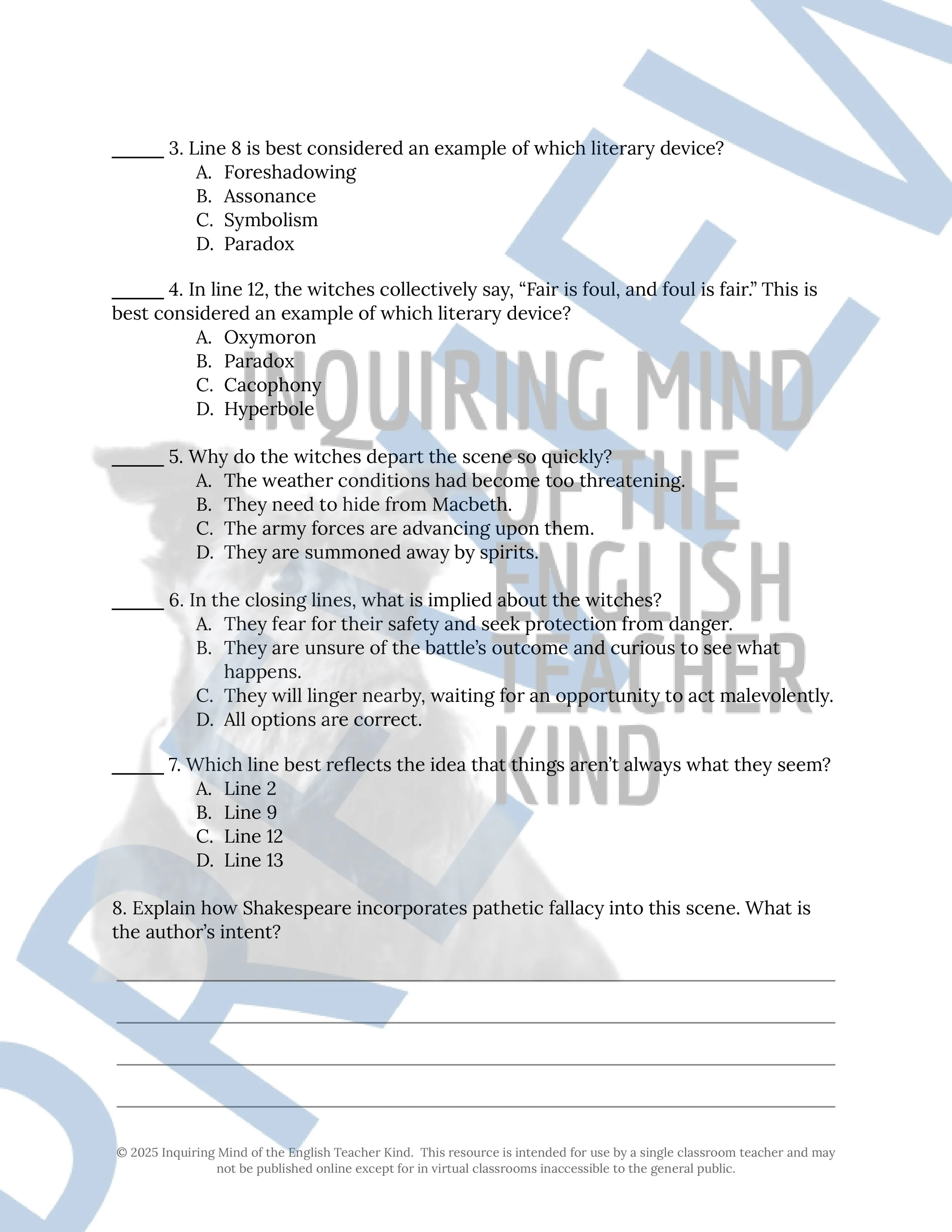 Fact vs. Opinion: Reading Worksheet & Answer Key