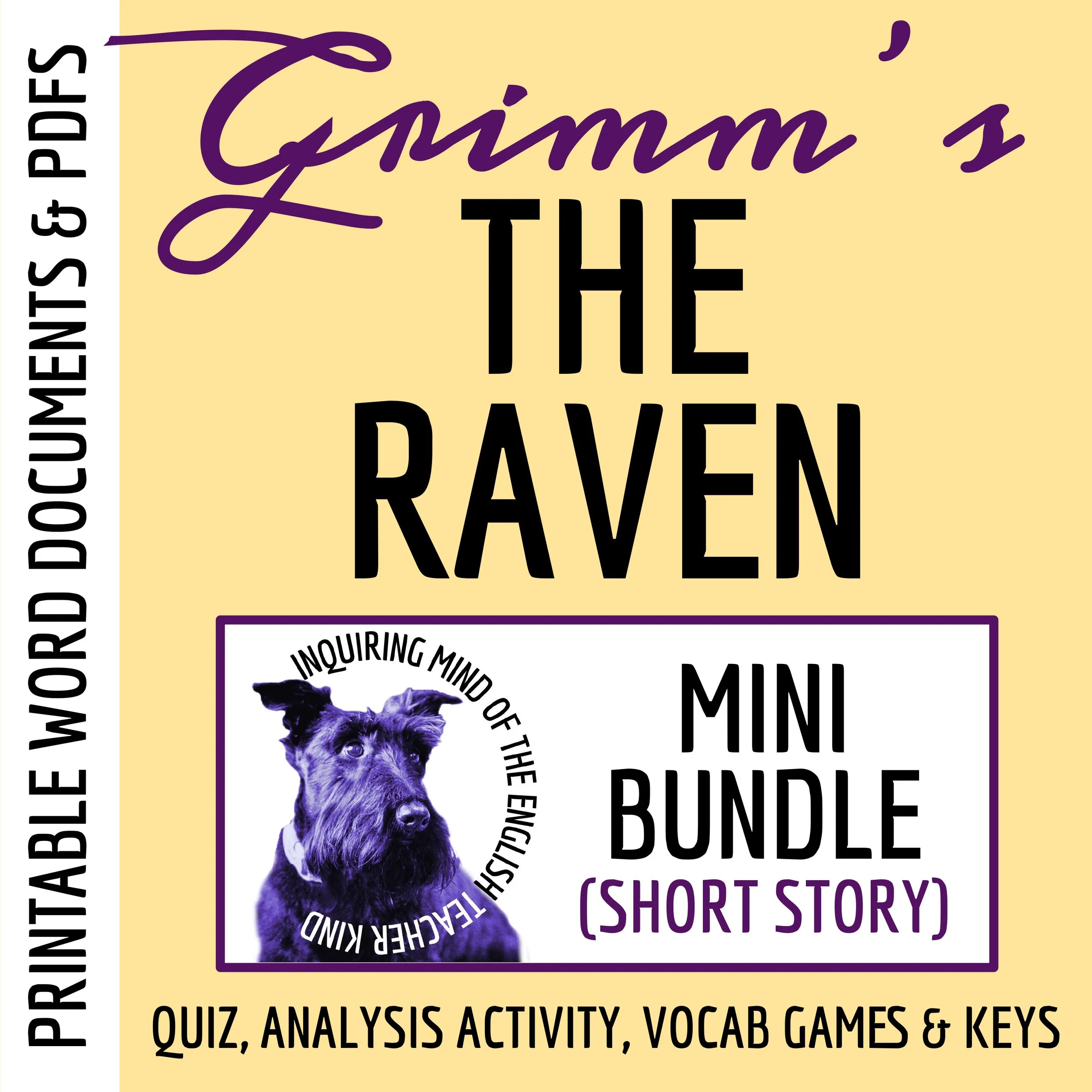 "The Raven" Fantasy Literature Activities | Grimm's Fairy Tale | Short Story