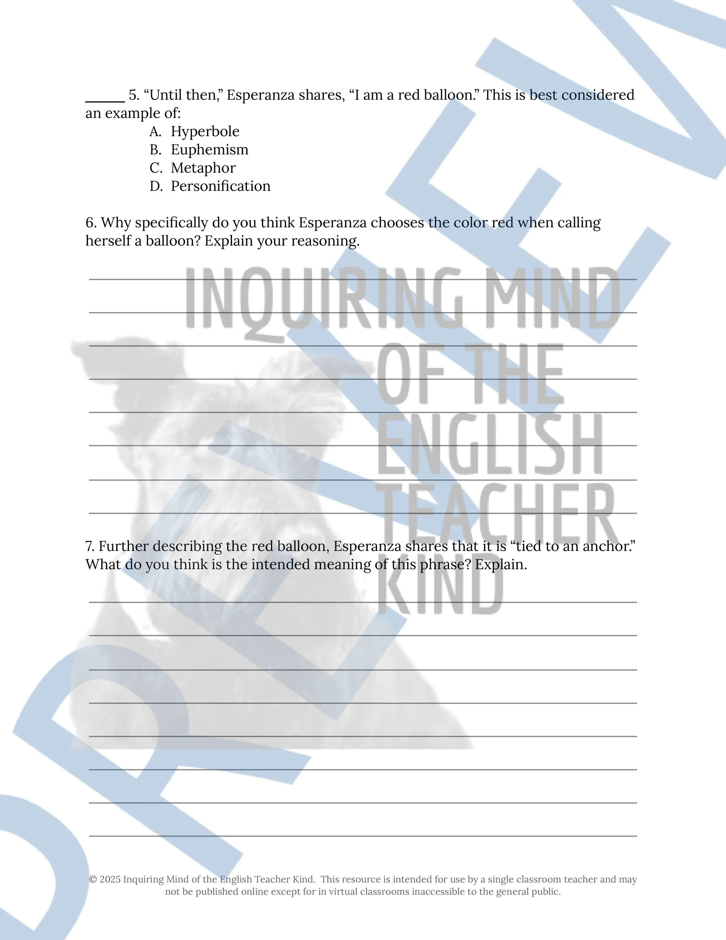 The House on Mango Street Quiz and Close Reading Analysis Worksheets Bundle for Vignettes 1, 2, 3, and 4 from Inquiring Mind of the English Teacher Kind