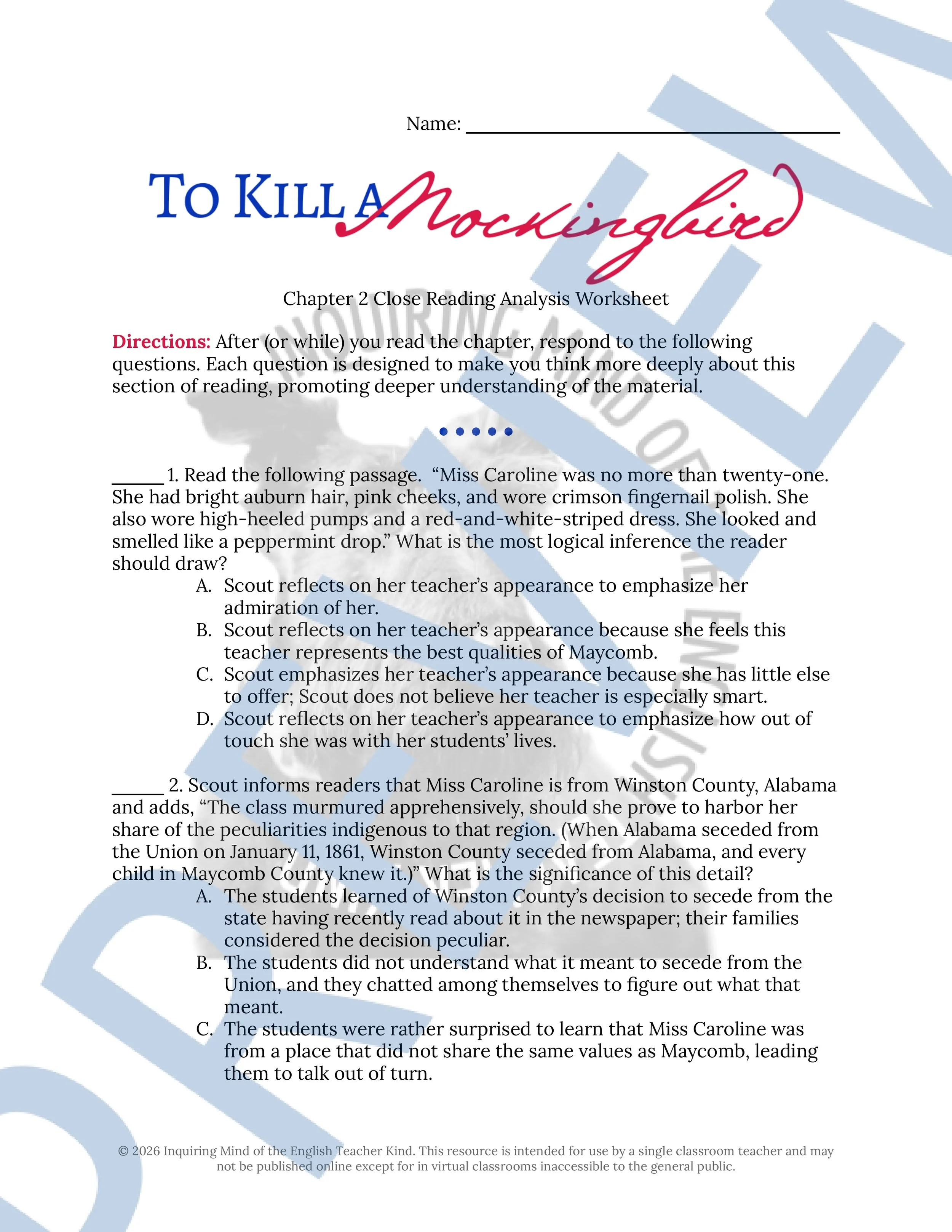 To Kill a Mockingbird Chapter 2 Close Reading Analysis Worksheet (1).jpg