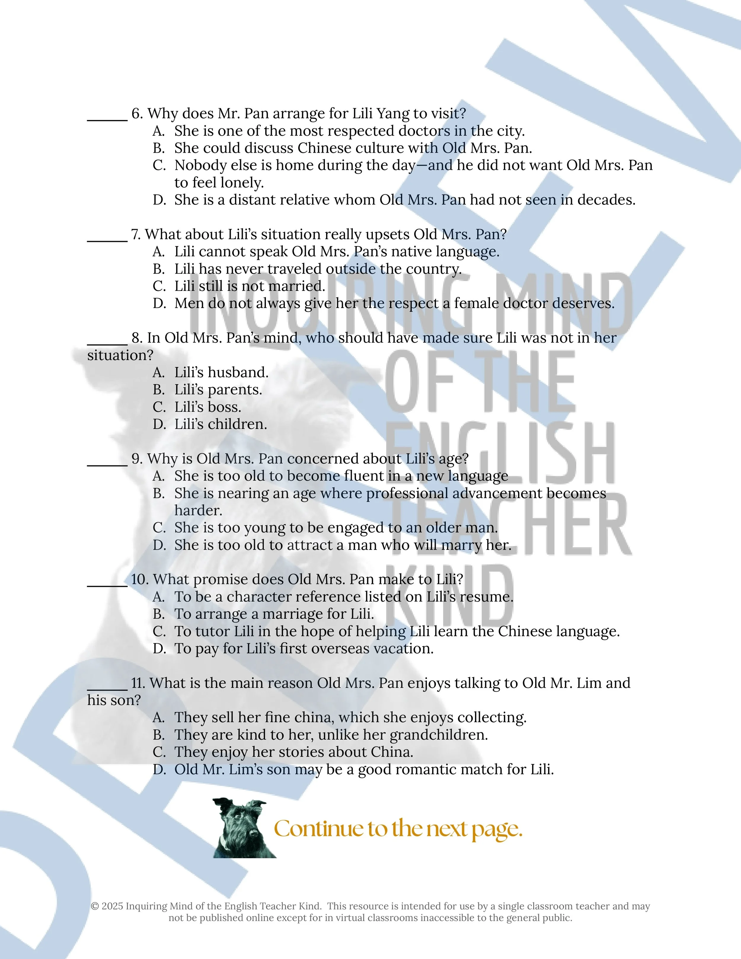 "The Good Deed" by Pearl S. Buck Quiz, Analysis Worksheet, Vocabulary Games, and Answer Keys for High School from Inquiring Mind of the English Teacher Kind
