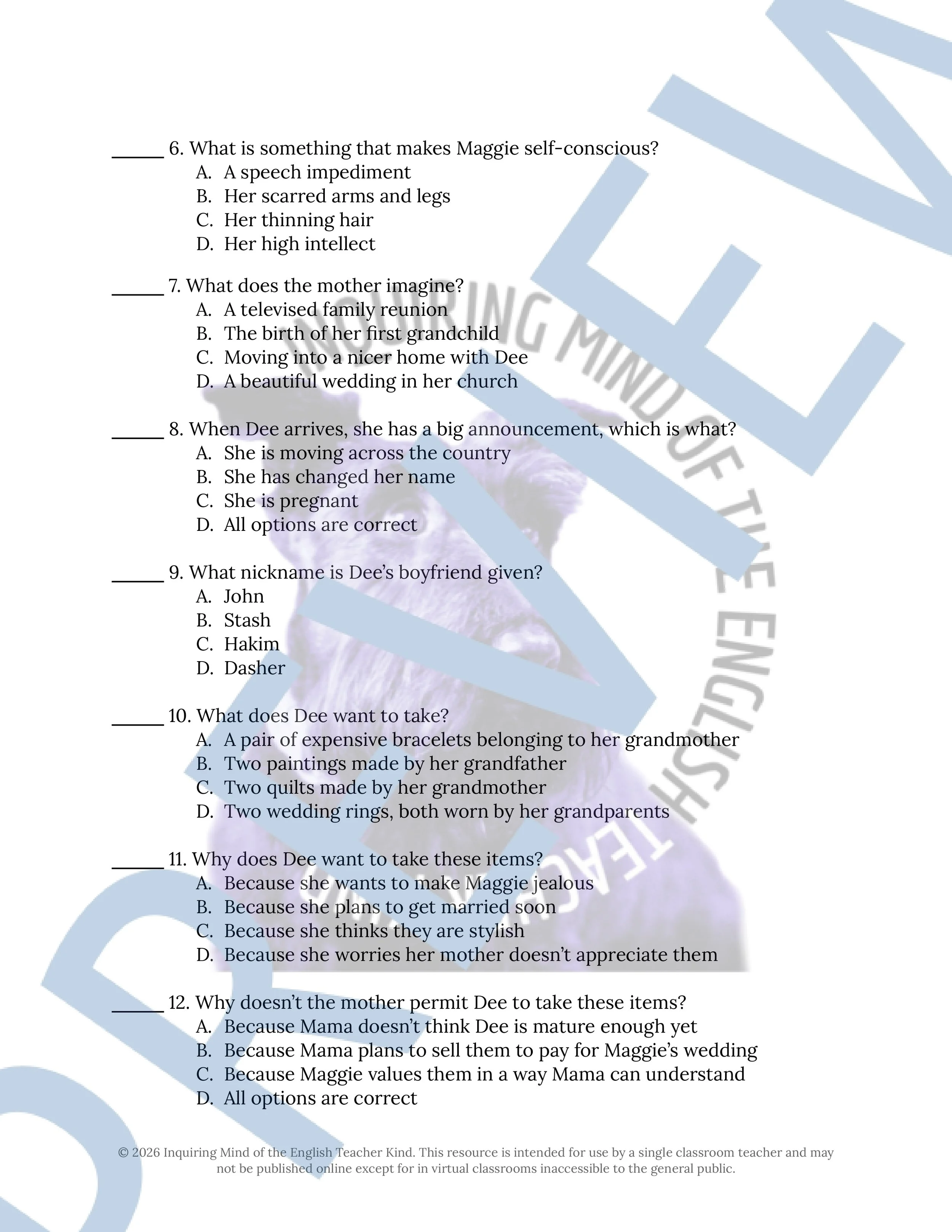 Everyday Use by Alice Walker Quiz and Answer Key (2).jpg