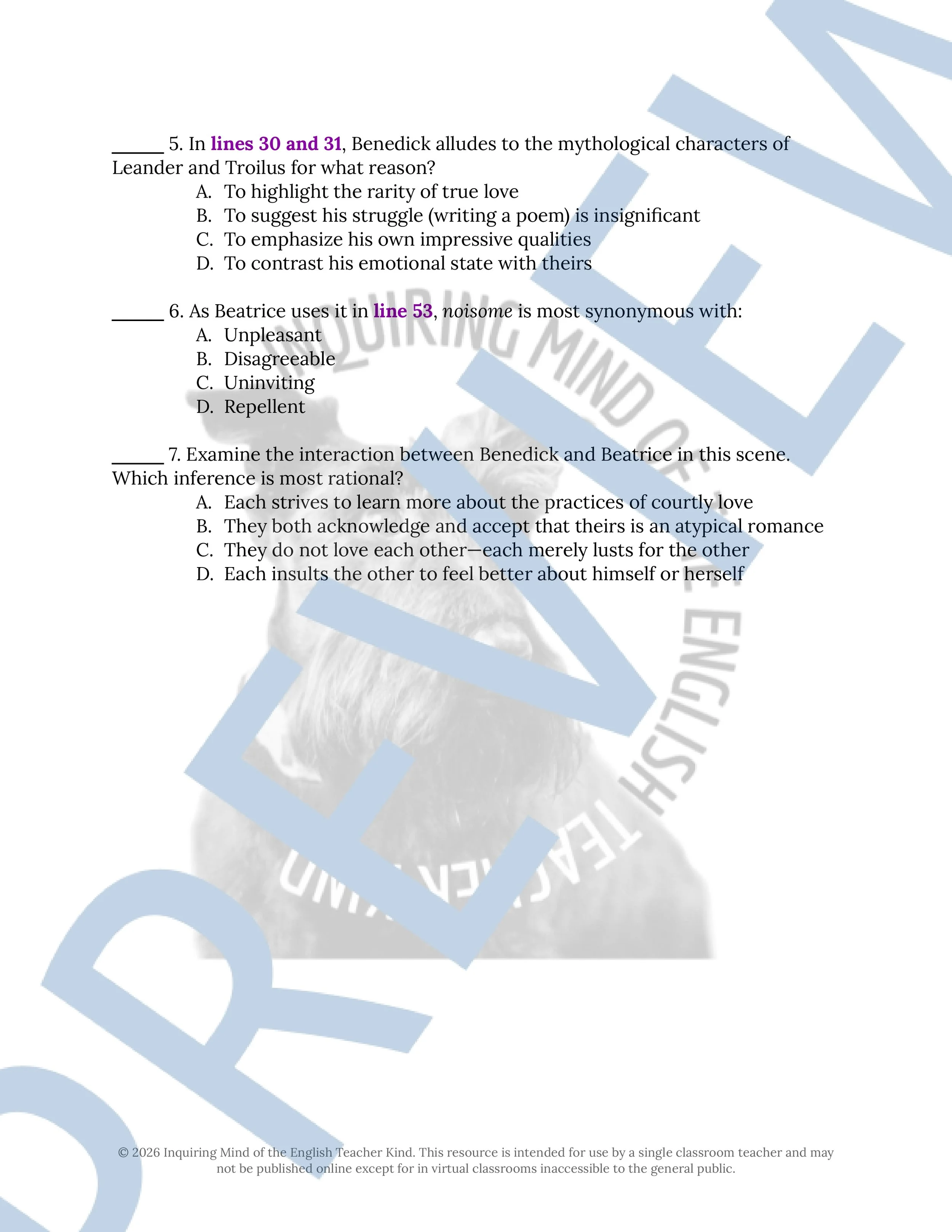 Much Ado About Nothing Act 5.2 Close Reading Analysis Worksheet (2).jpg