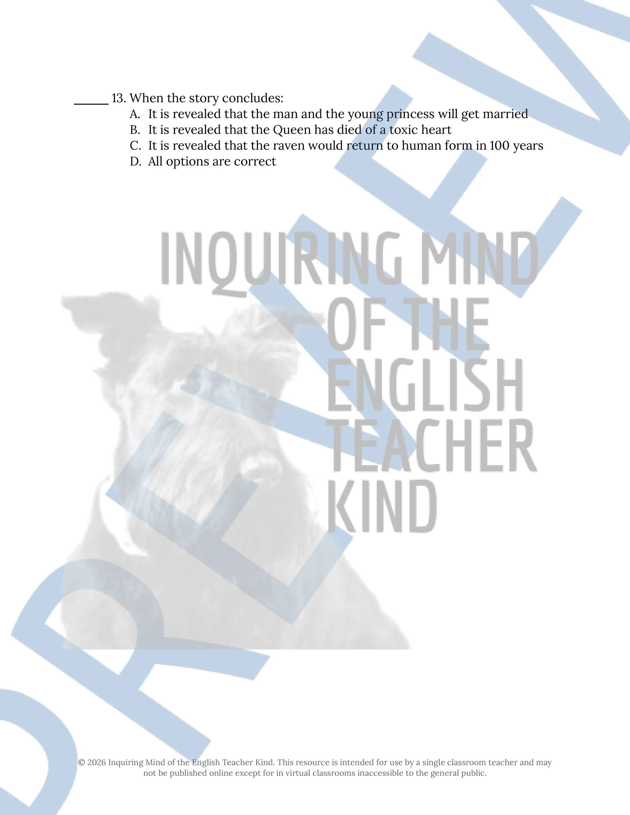 The Raven Grimm's Fairy Tale Quiz and Answer Key (3).jpg