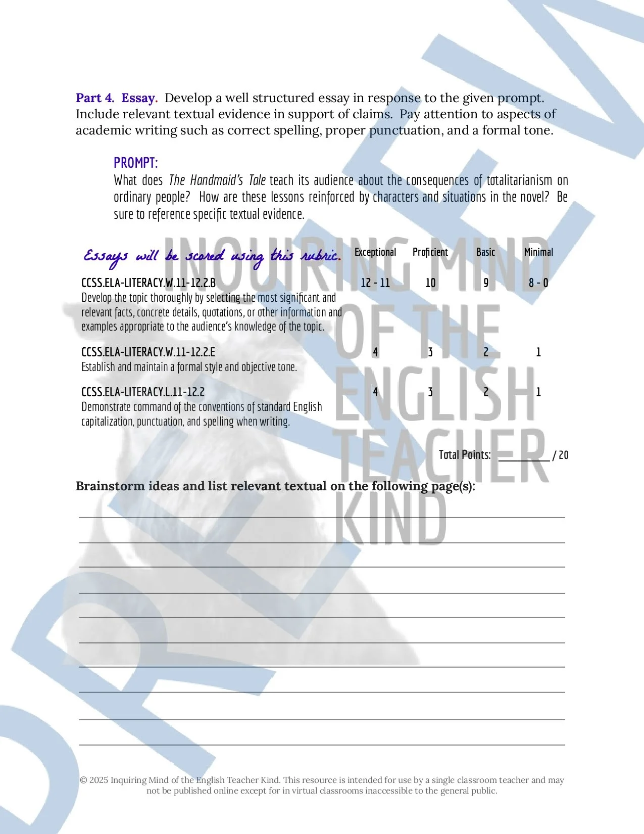 The Handmaid's Tale by Margaret Atwood Test and Answer Key for High School from Inquiring Mind of the English Teacher Kind (17).jpg