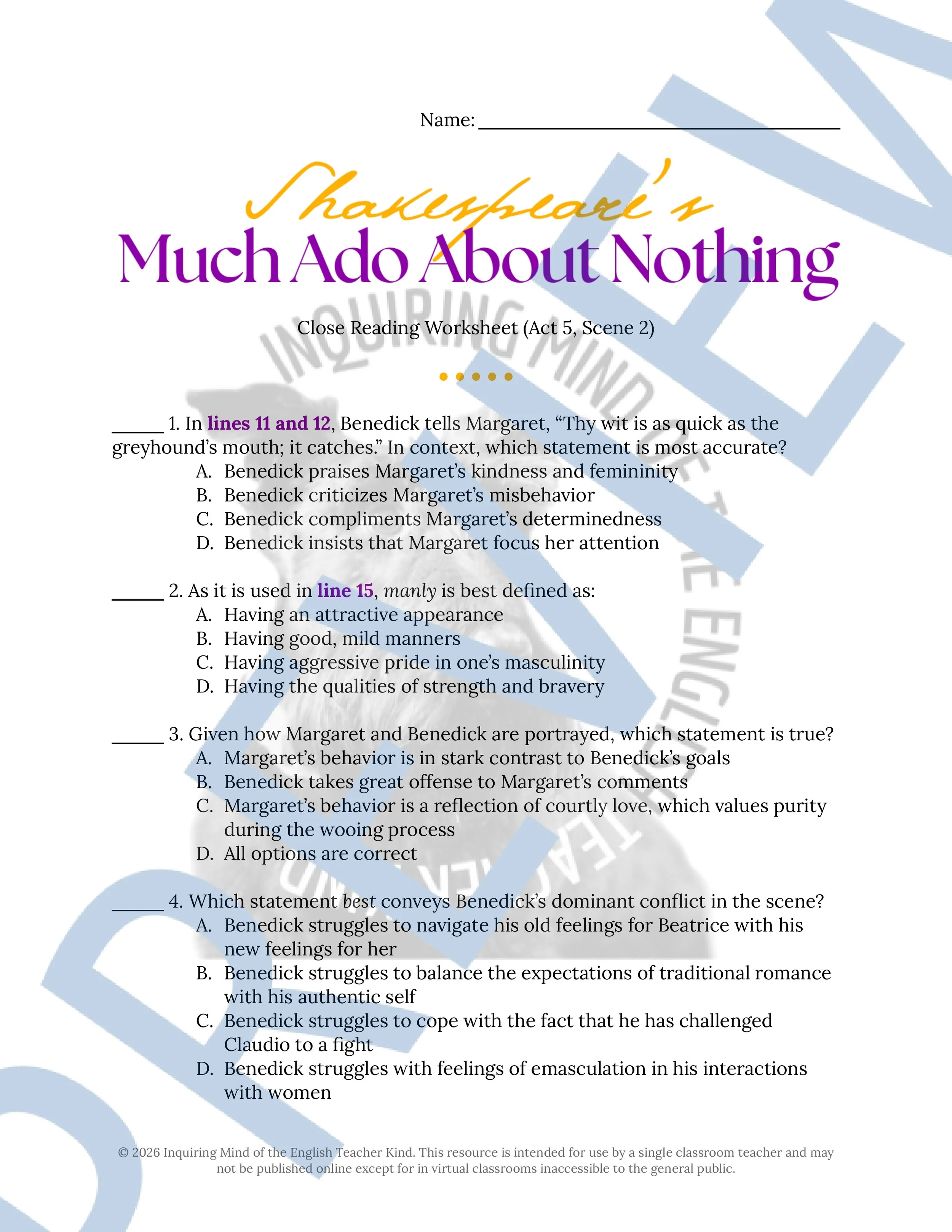 Much Ado About Nothing Act 5.2 Close Reading Analysis Worksheet (1).jpg