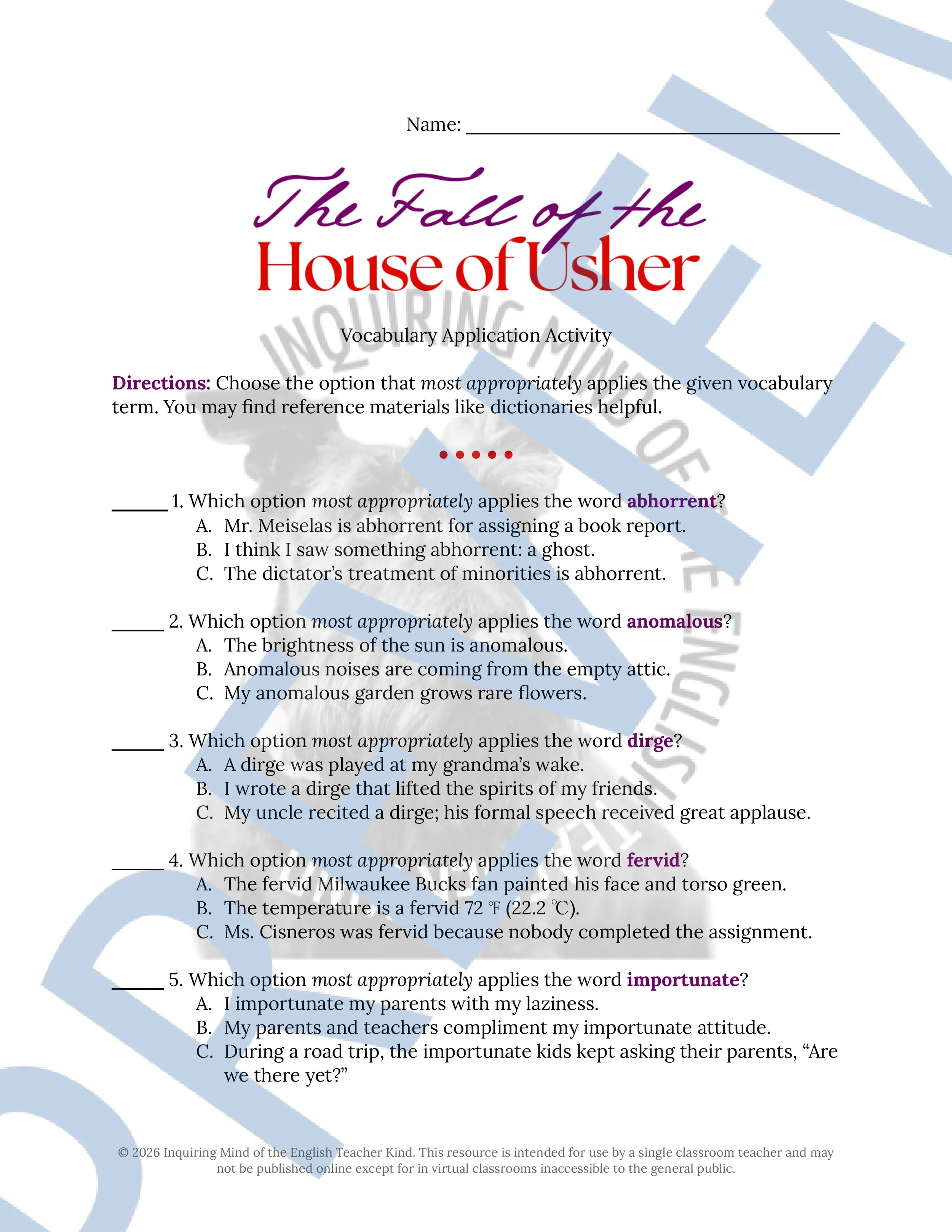 Fall of the House of Usher Vocabulary Activities for High School ELA (1).jpg
