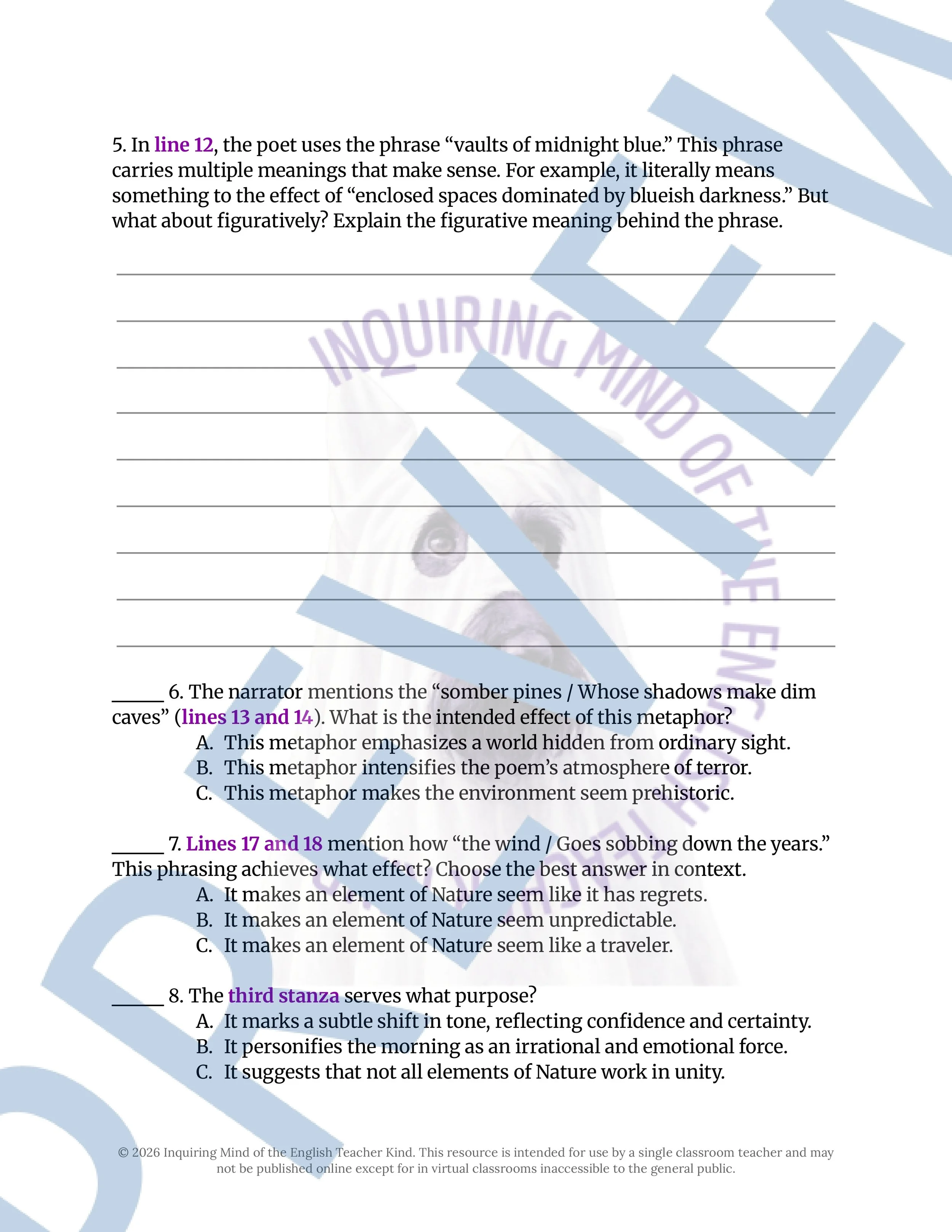 Listening by Cristel Hastings Gothic Poem Analysis Worksheet for High School English and Halloween (3).jpg