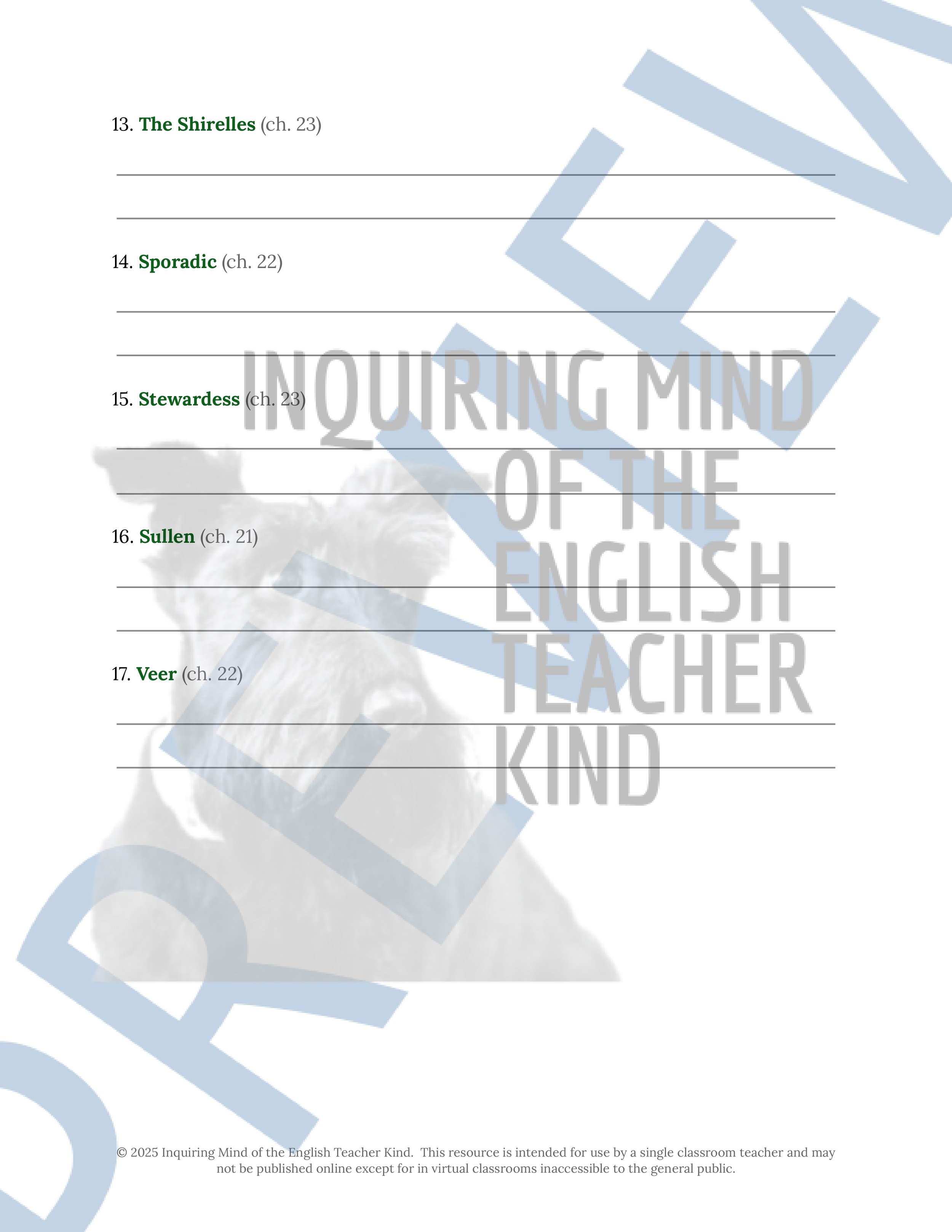 Fallen Angels by Walter Dean Myers Vocabulary Activities Bundle for High School from Inquiring Mind of the English Teacher Kind
