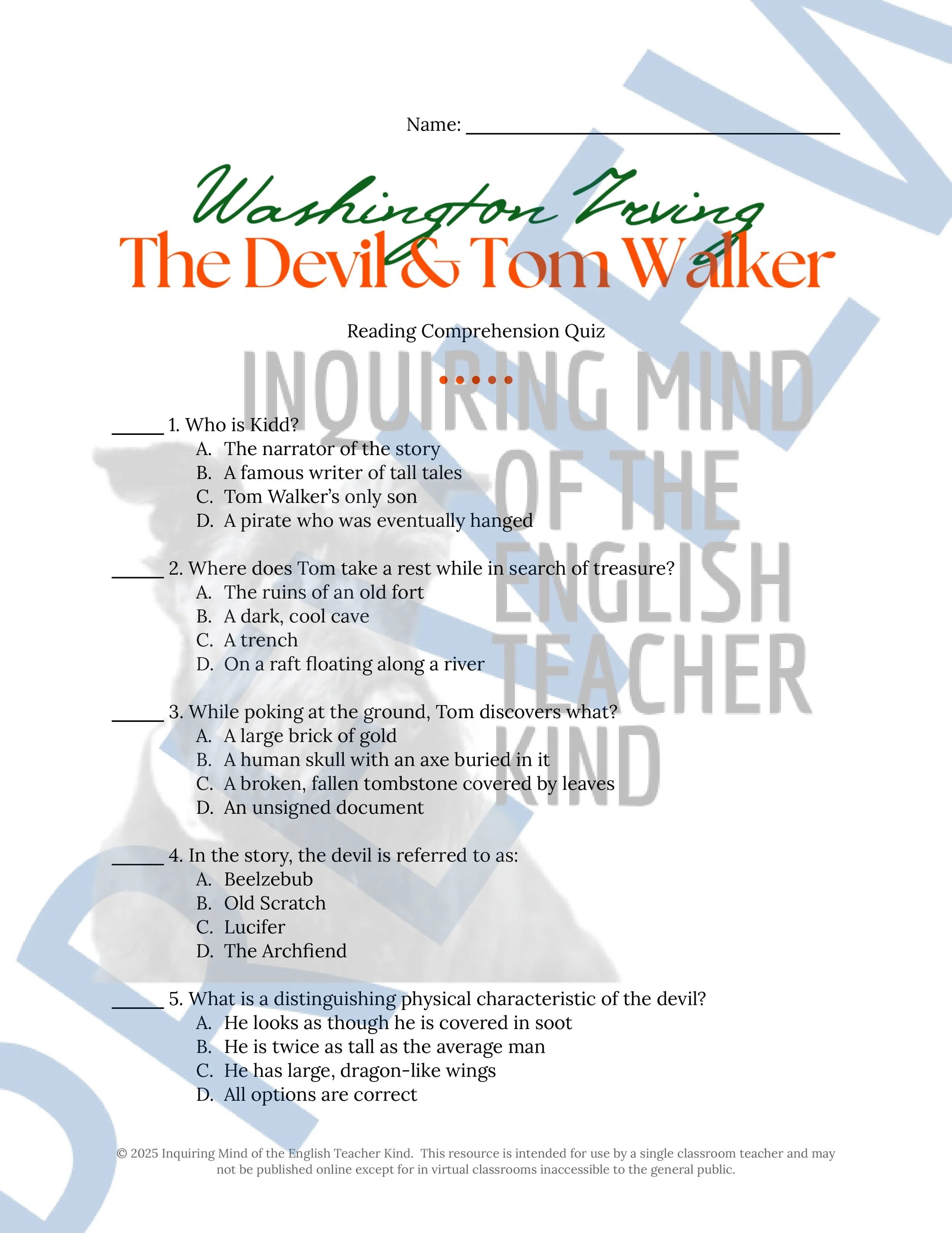 13 Halloween Horror Short Stories, Quizzes, and Answer Keys for High School ELA from Inquiring Mind of the English Teacher Kind (Vol. 2)