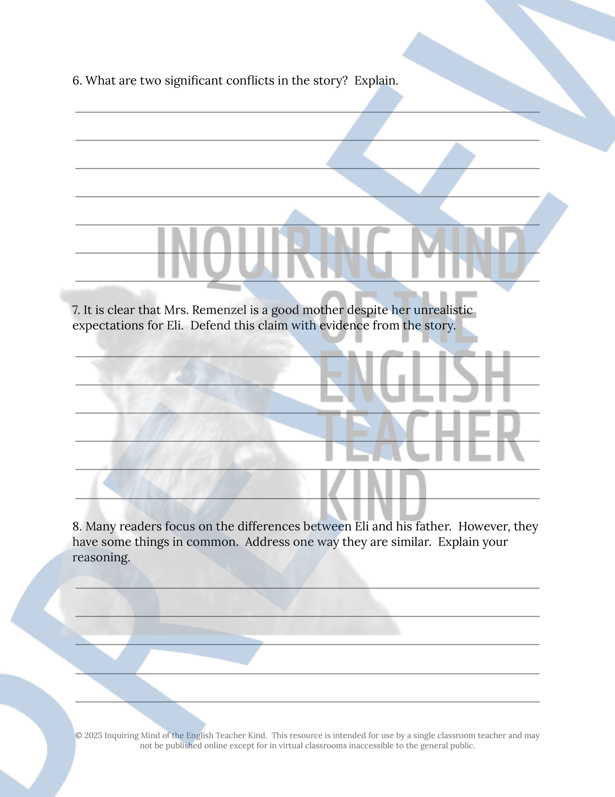 "The Lie" by Kurt Vonnegut Quiz, Close Reading Analysis Worksheet, Vocabulary Activities, and Answer Keys for High School from Inquiring Mind of the English Teacher Kind