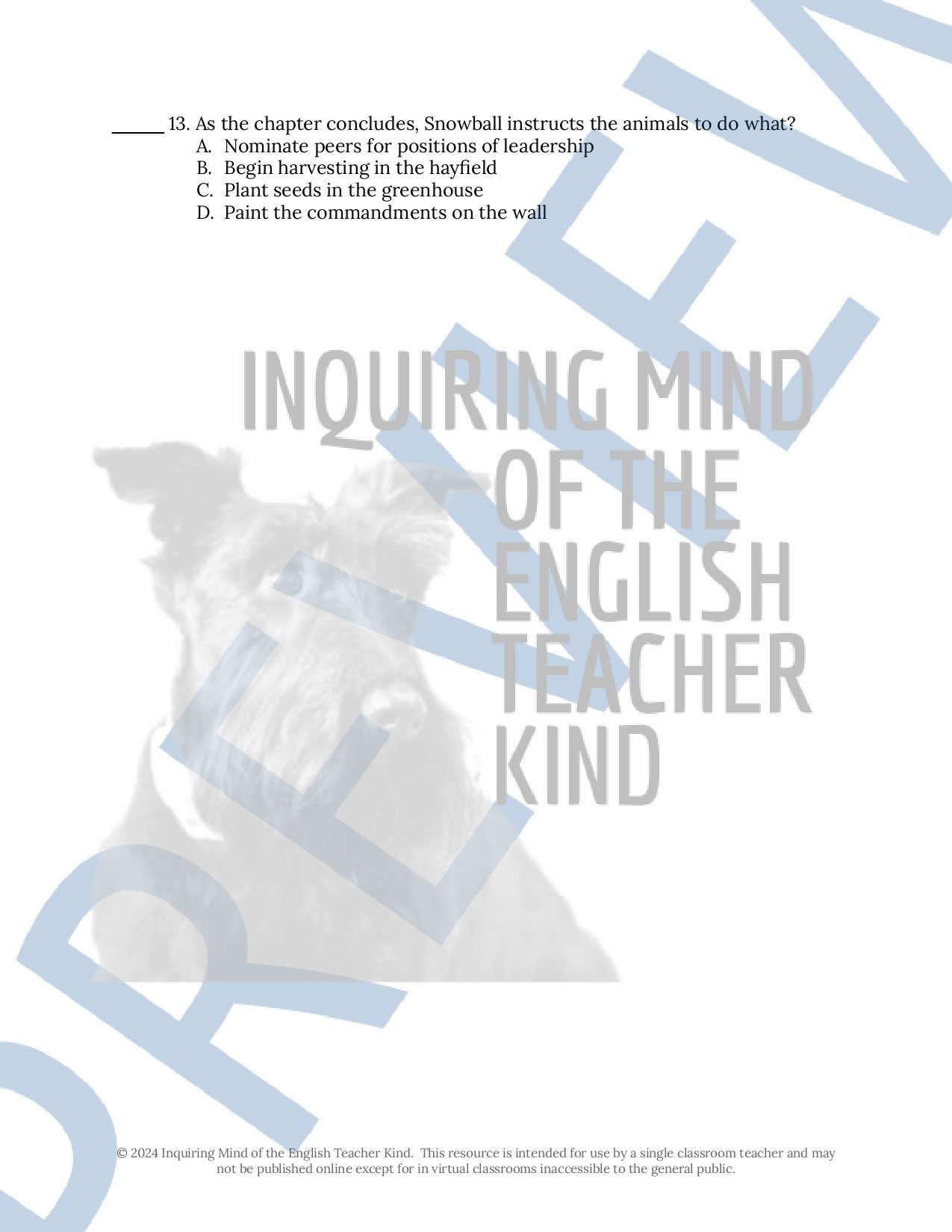 Animal Farm by George Orwell Chapter 2 Quiz, Close Reading Inference Worksheet, and Vocabulary Games, and Answer Keys for High School English Language Arts