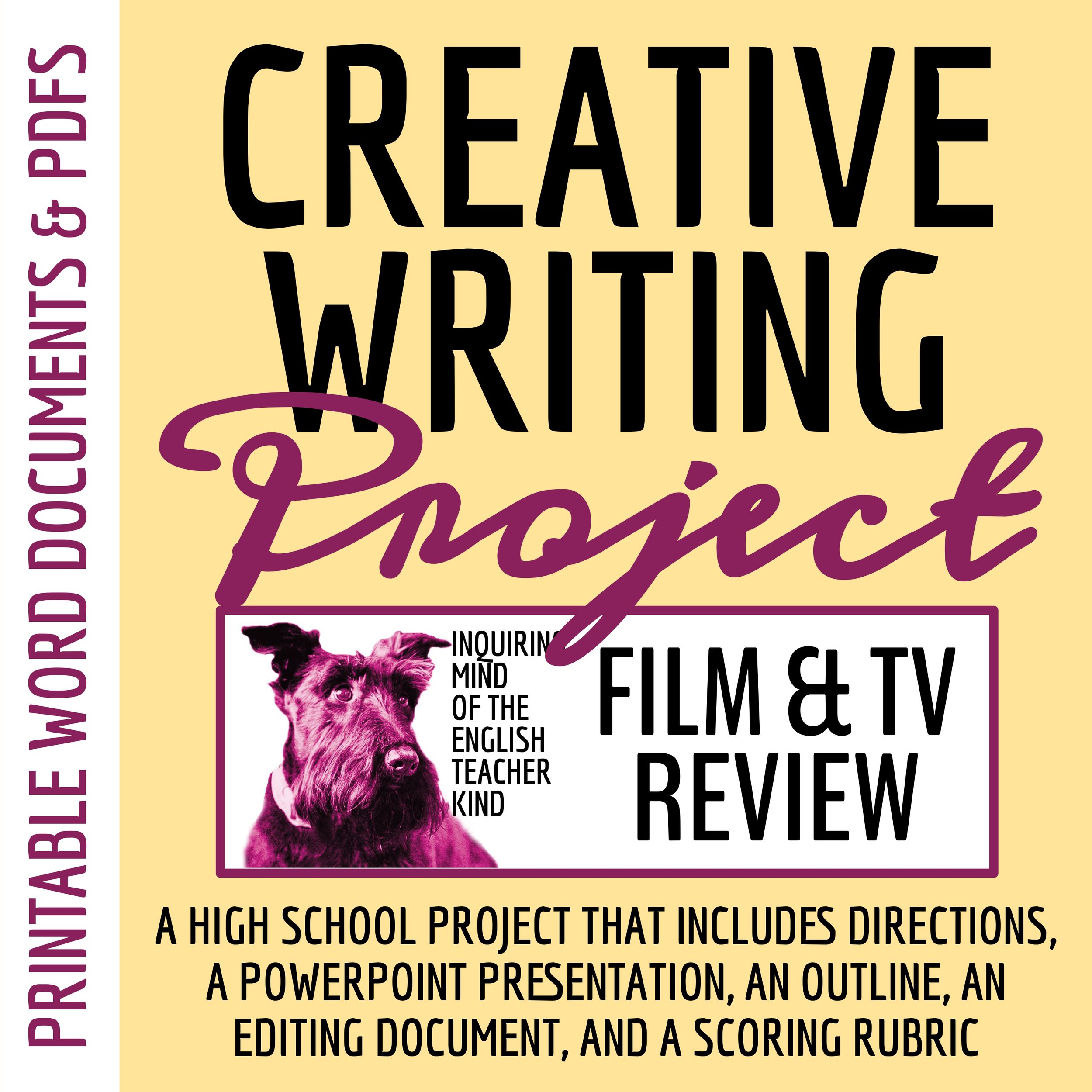 Creative Opinion Writing Project | Movie, Television Show, and Book Reviews for High School