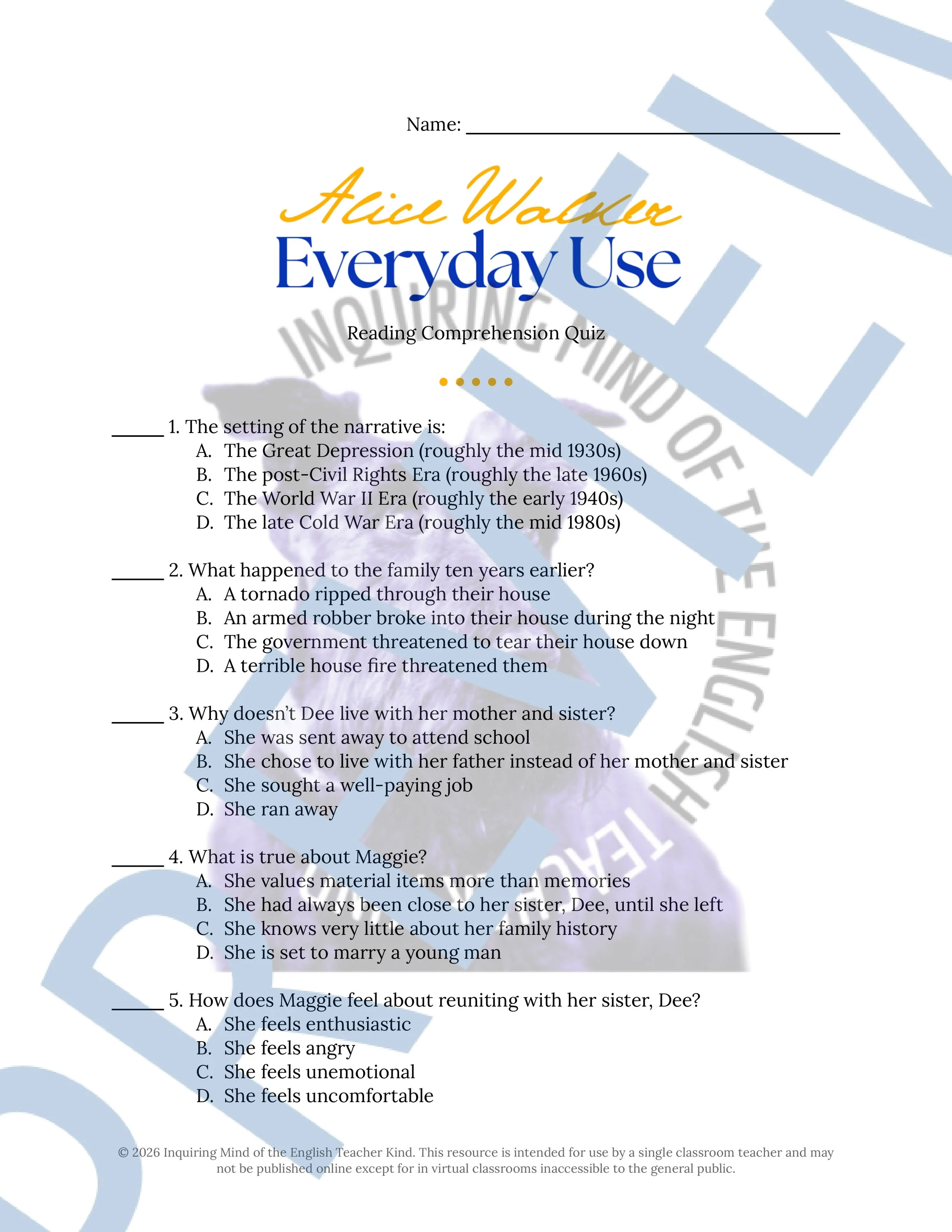 Everyday Use by Alice Walker Quiz and Answer Key (1).jpg
