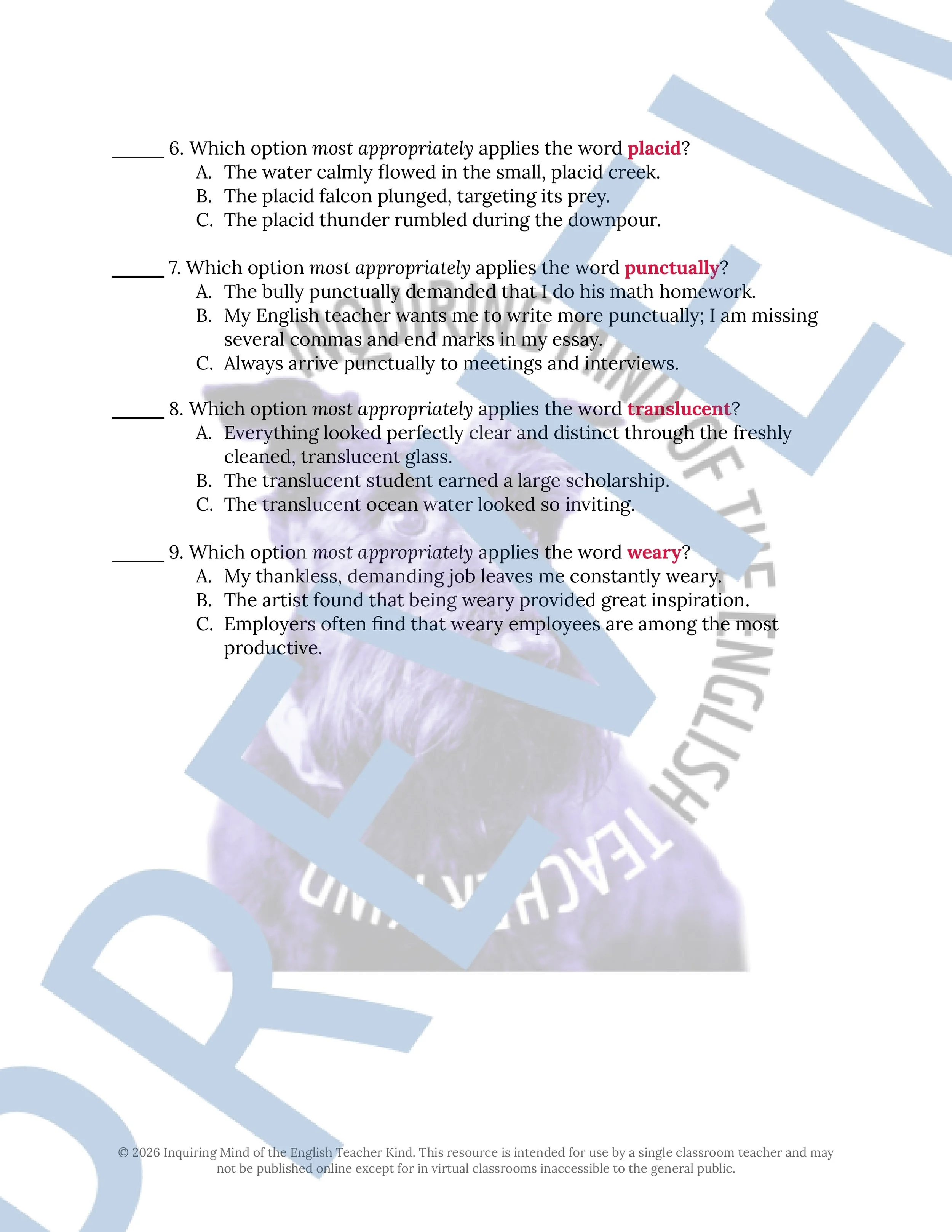 Lamb to the Slaughter by Roald Dahl Vocabulary Activities (2).jpg