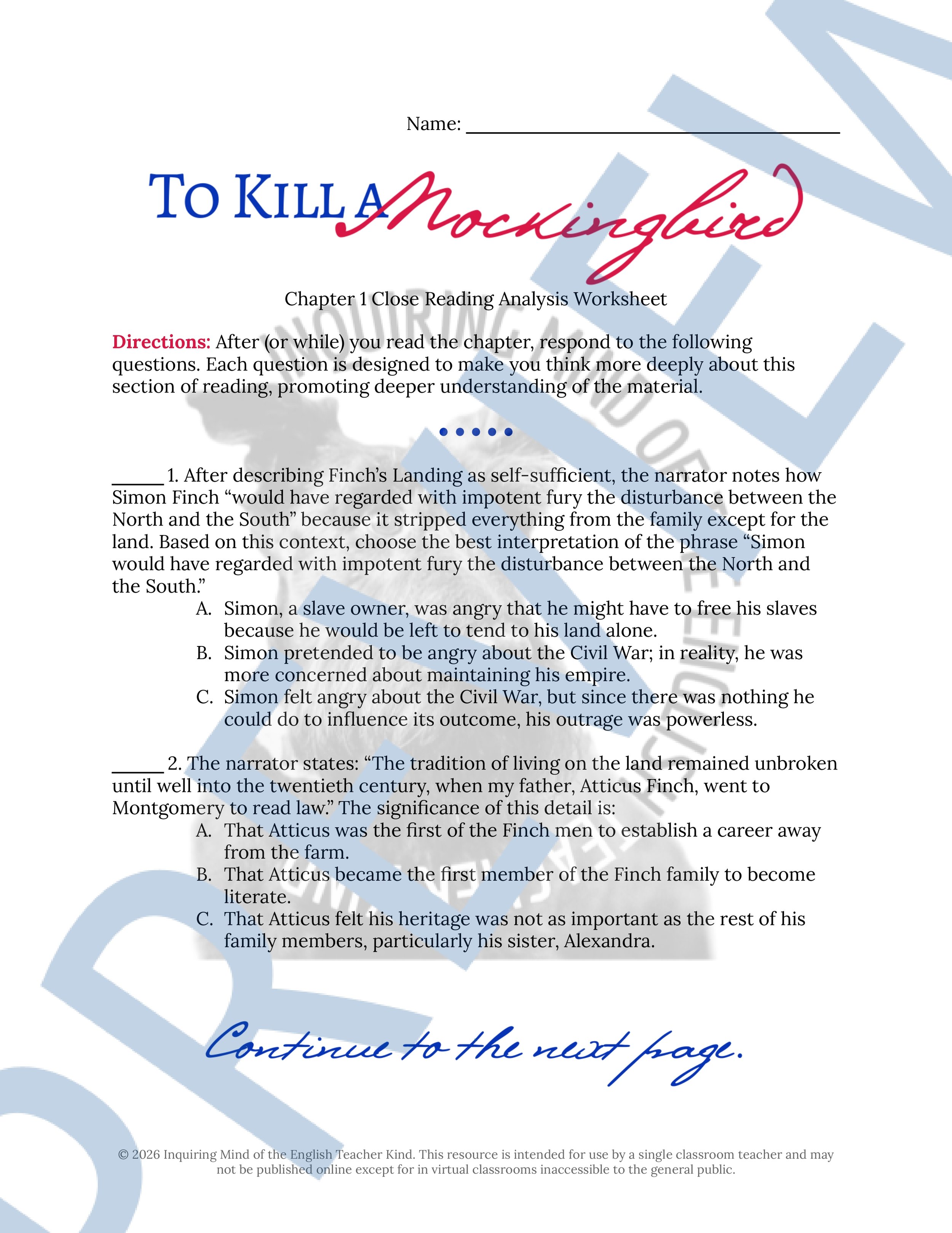To Kill a Mockingbird Chapter 1 Close Reading Analysis Worksheet (1).jpg
