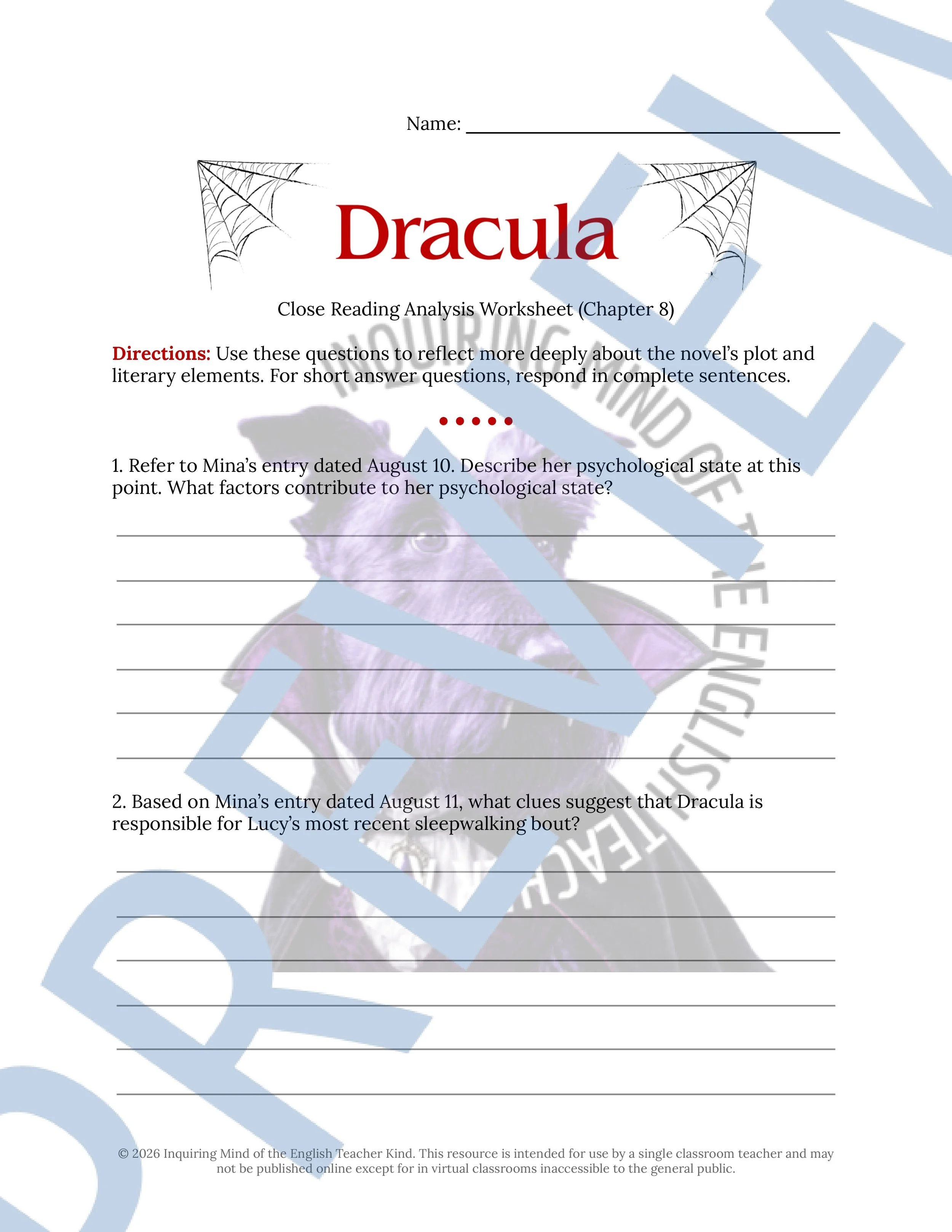 Dracula Chapter 8 Close Reading Analysis Worksheet and Answer Key for High School English Language Arts (1).jpg