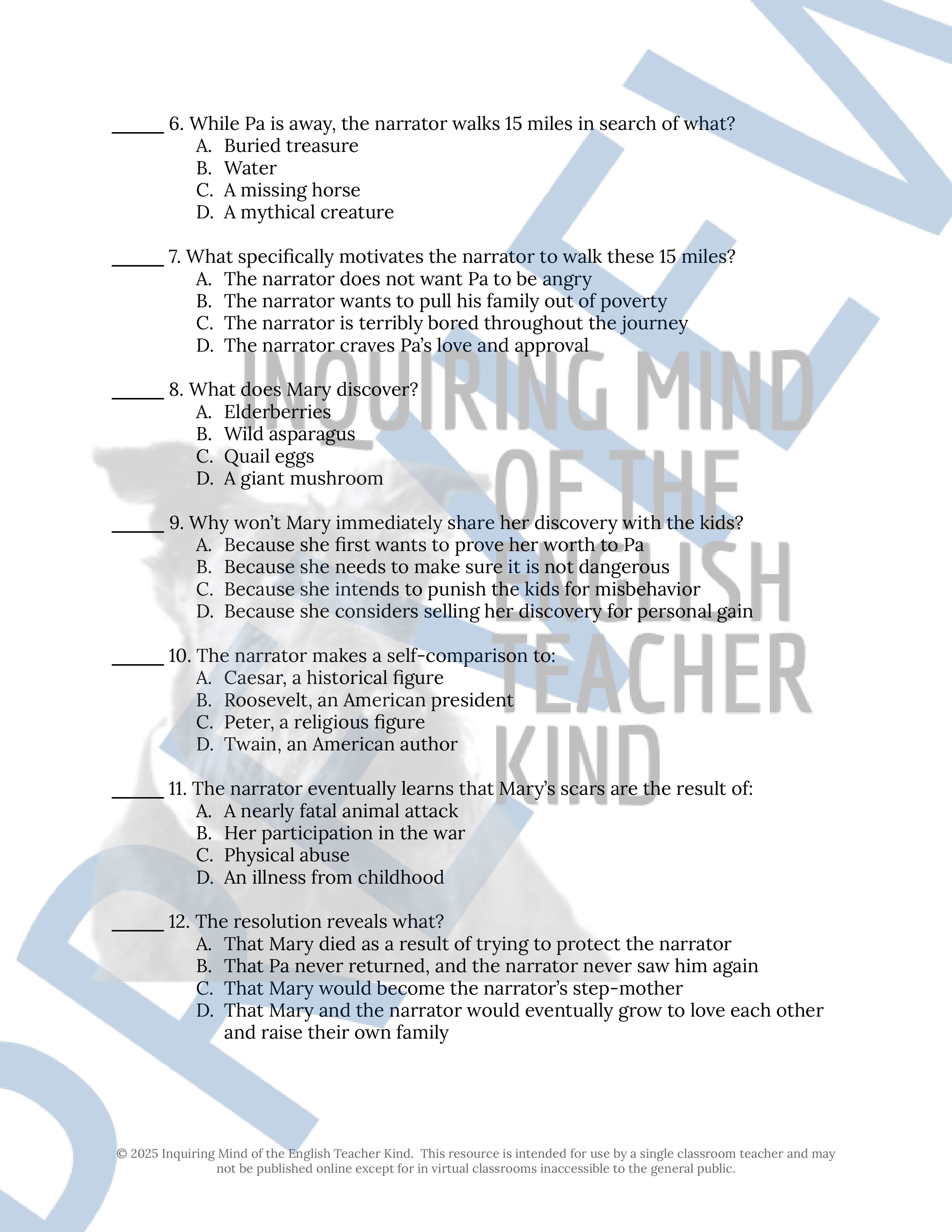 "Too Soon a Woman" by Dorothy Johnson Quiz, Close Reading Analysis Worksheet, Vocabulary Activities, and Answer Keys for High School from Inquiring Mind of the English Teacher Kind