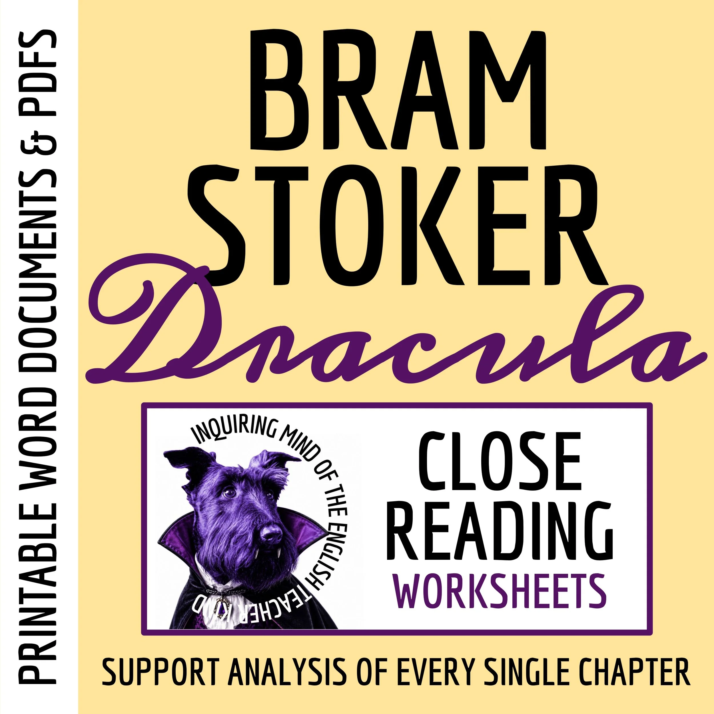 Dracula by Bram Stoker Close Reading Analysis Worksheets and Answer Keys