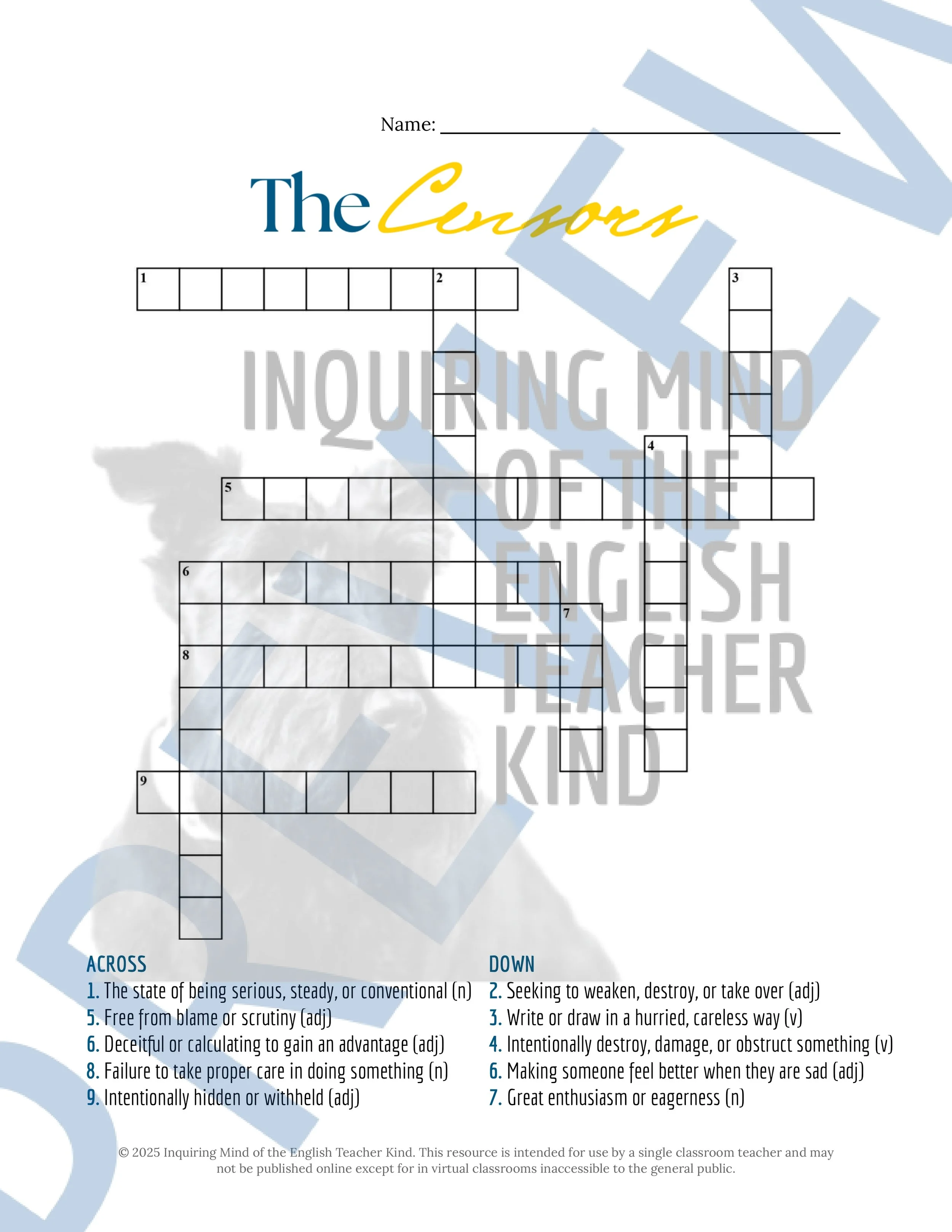 The Censors by Luisa Valenzuela Vocabulary Activities (3).jpg