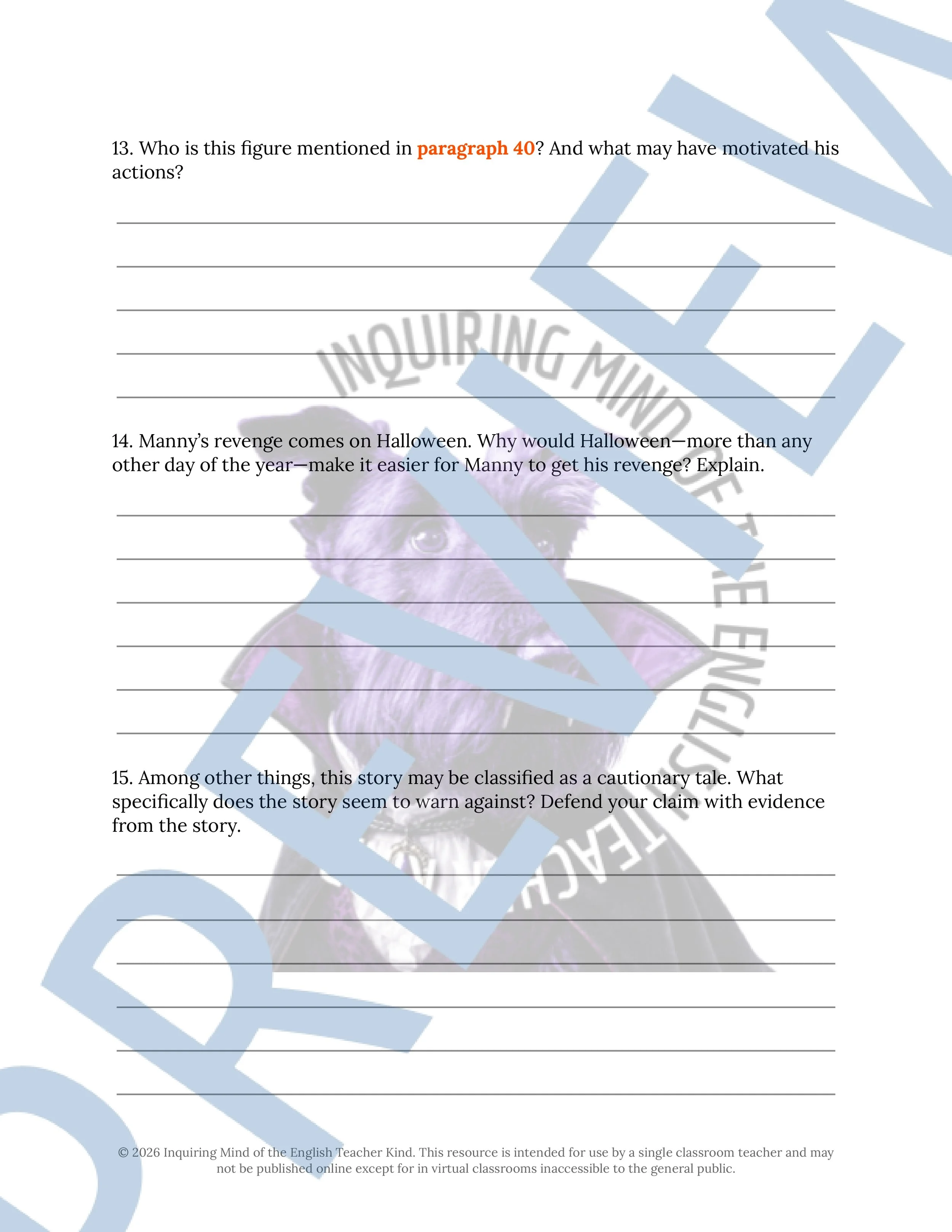 The Vow on Halloween Close Reading Analysis Worksheet (4).jpg