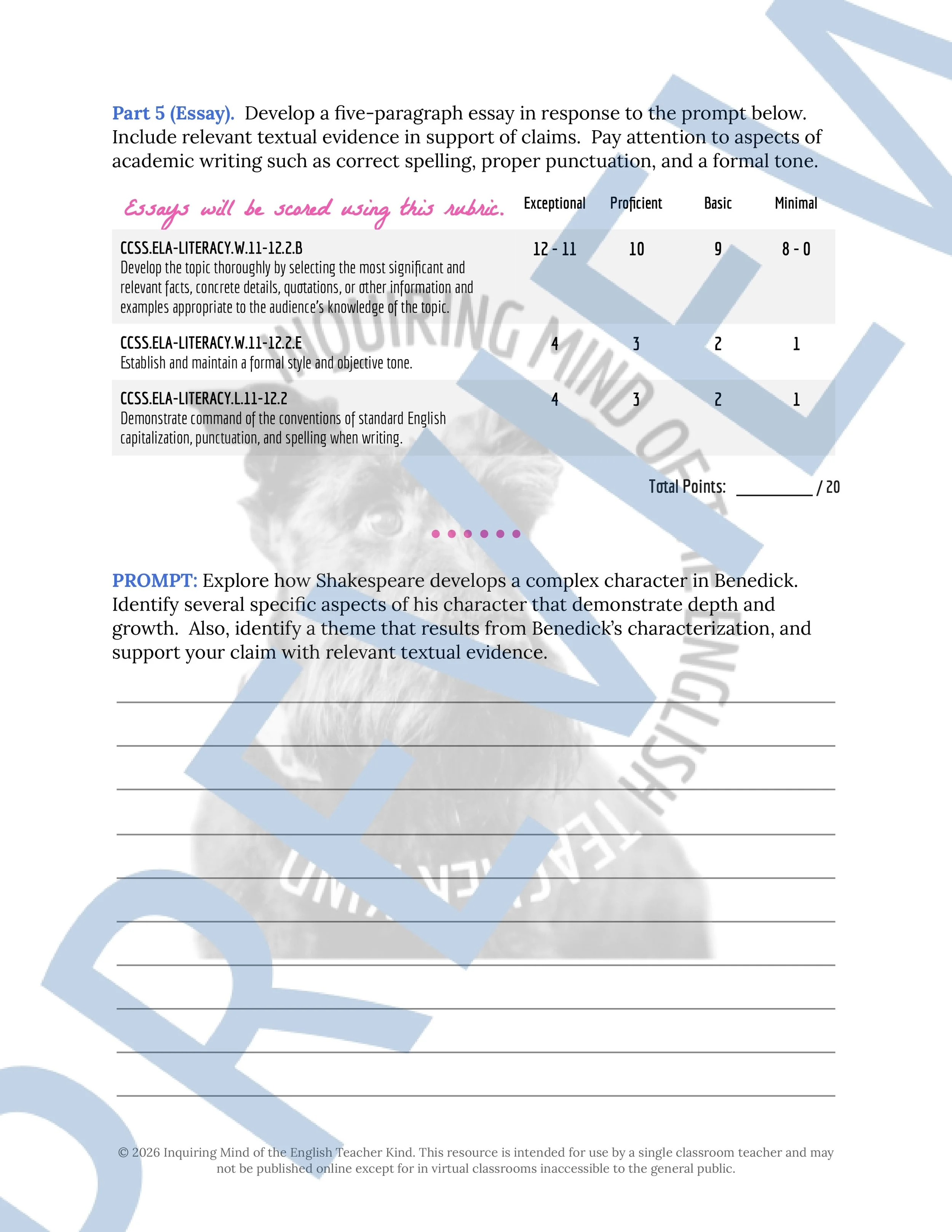 Shakespeare's Much Ado About Nothing Test and Answer Key for High School ELA (9).jpg