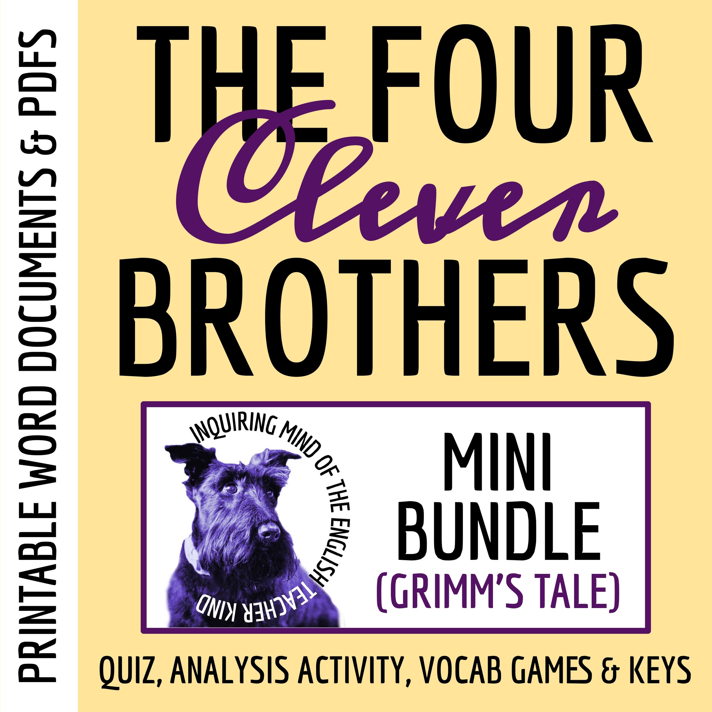 "The Four Clever Brothers" | Grimm's Fairy Tale Activities | Fantasy Literature for High School