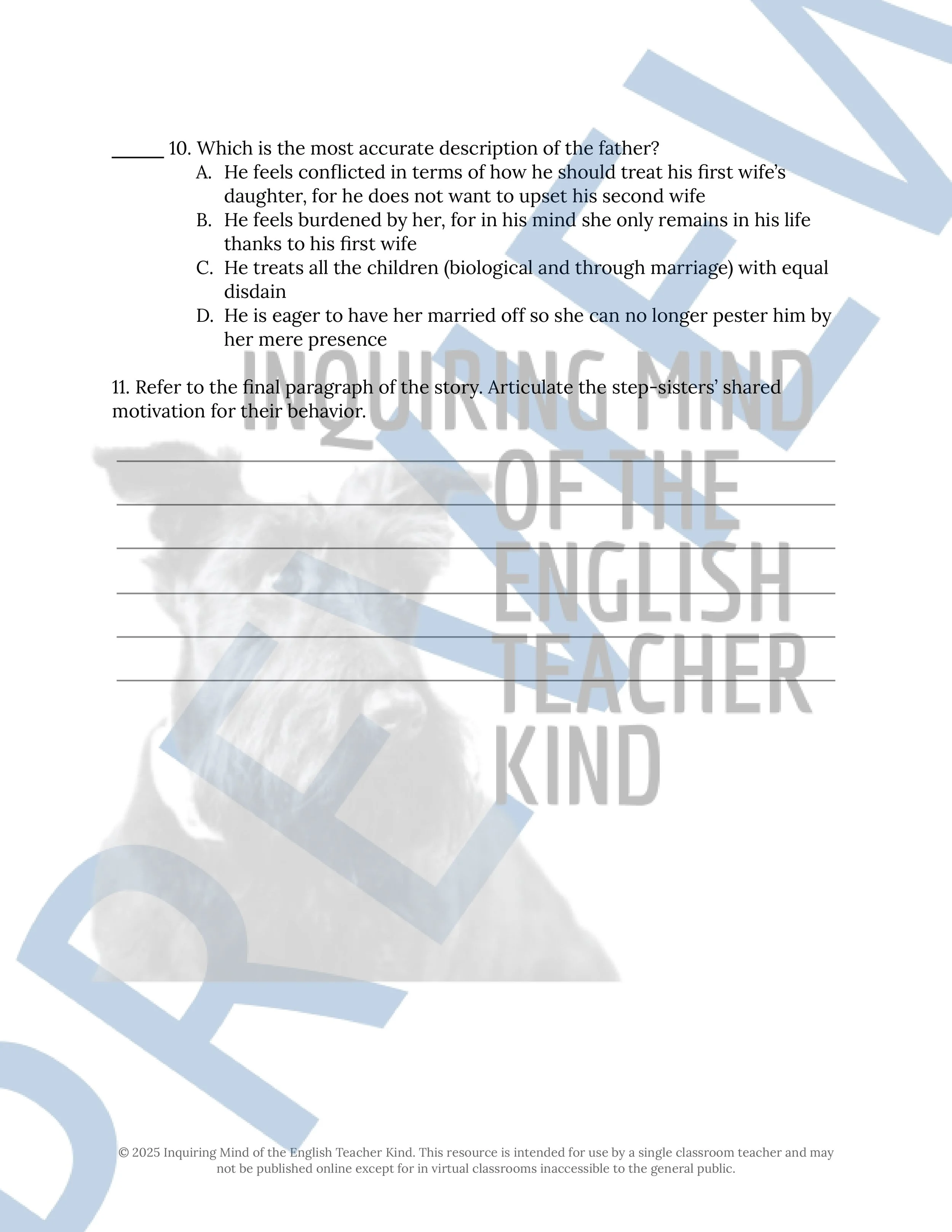 Cinderella Grimm's Fairy Tale Close Reading Analysis Worksheet from Inquiring Mind of the English Teacher Kind (4).jpg