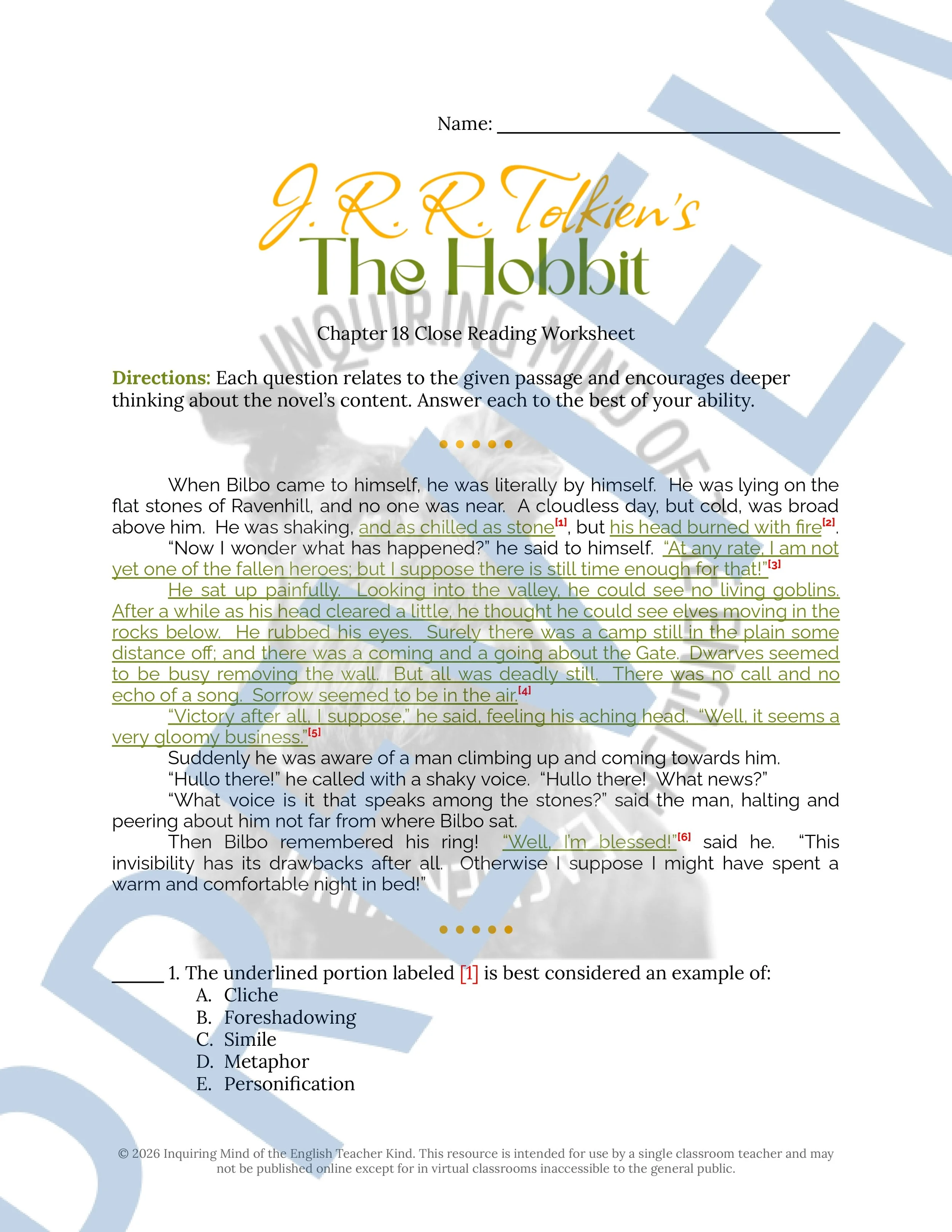 The Hobbit Chapter 18 Close Reading Analysis Worksheet (1).jpg