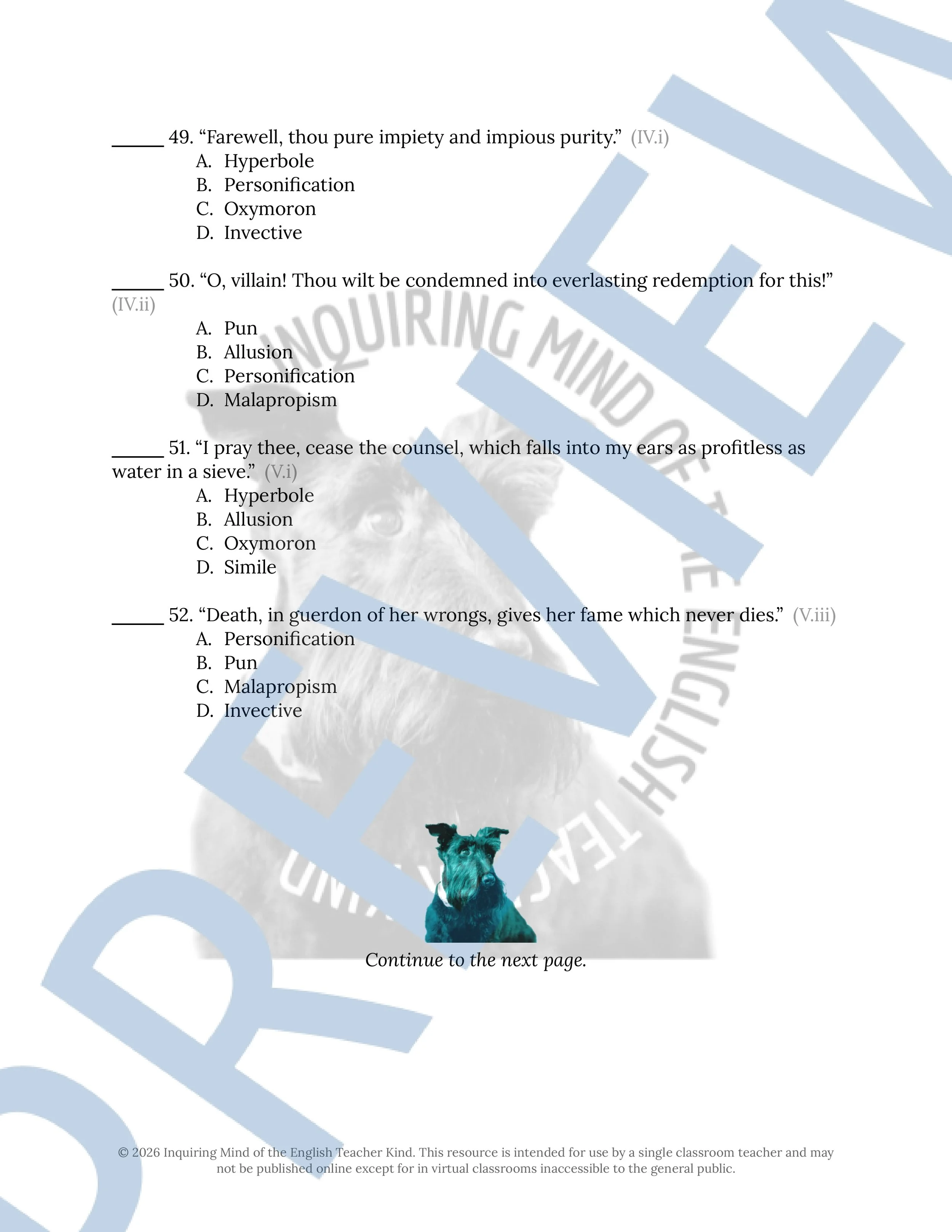 Shakespeare's Much Ado About Nothing Test and Answer Key for High School ELA (8).jpg