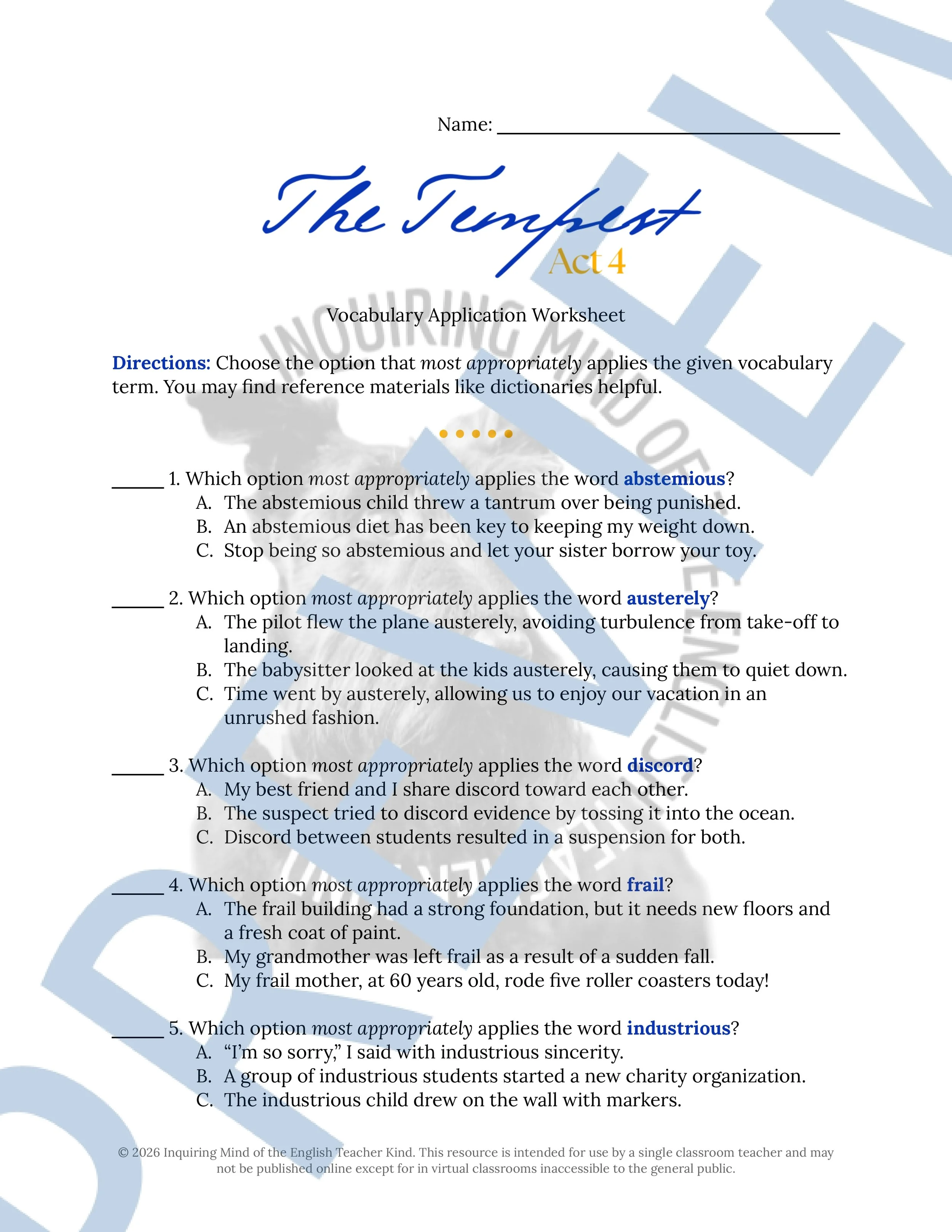 Shakespeare's The Tempest Act 4 Vocabulary Activities (1).jpg