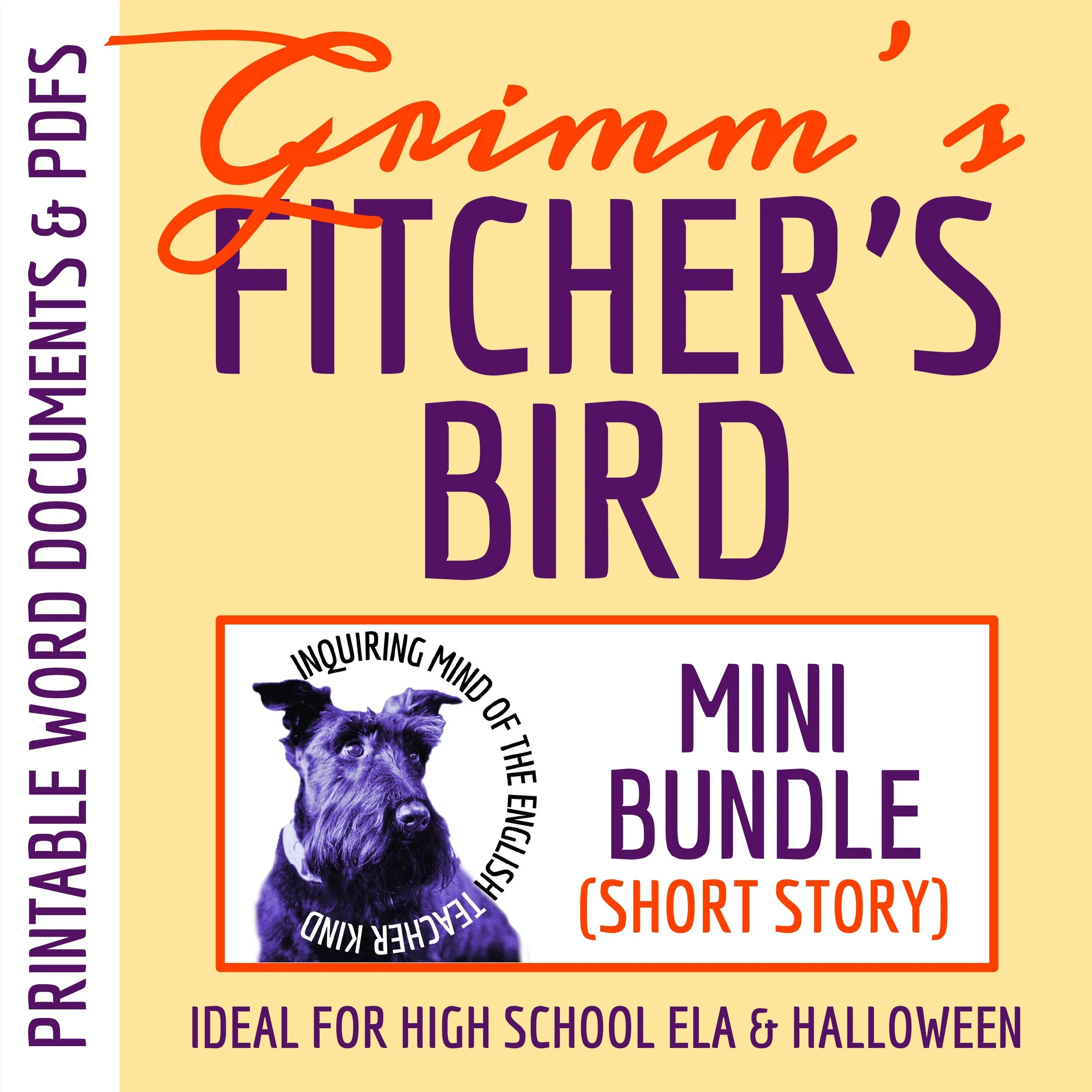 "Fitcher's Bird" Quiz, Analysis Worksheet, and Vocabulary Activities | Brothers Grimm Fairy Tale