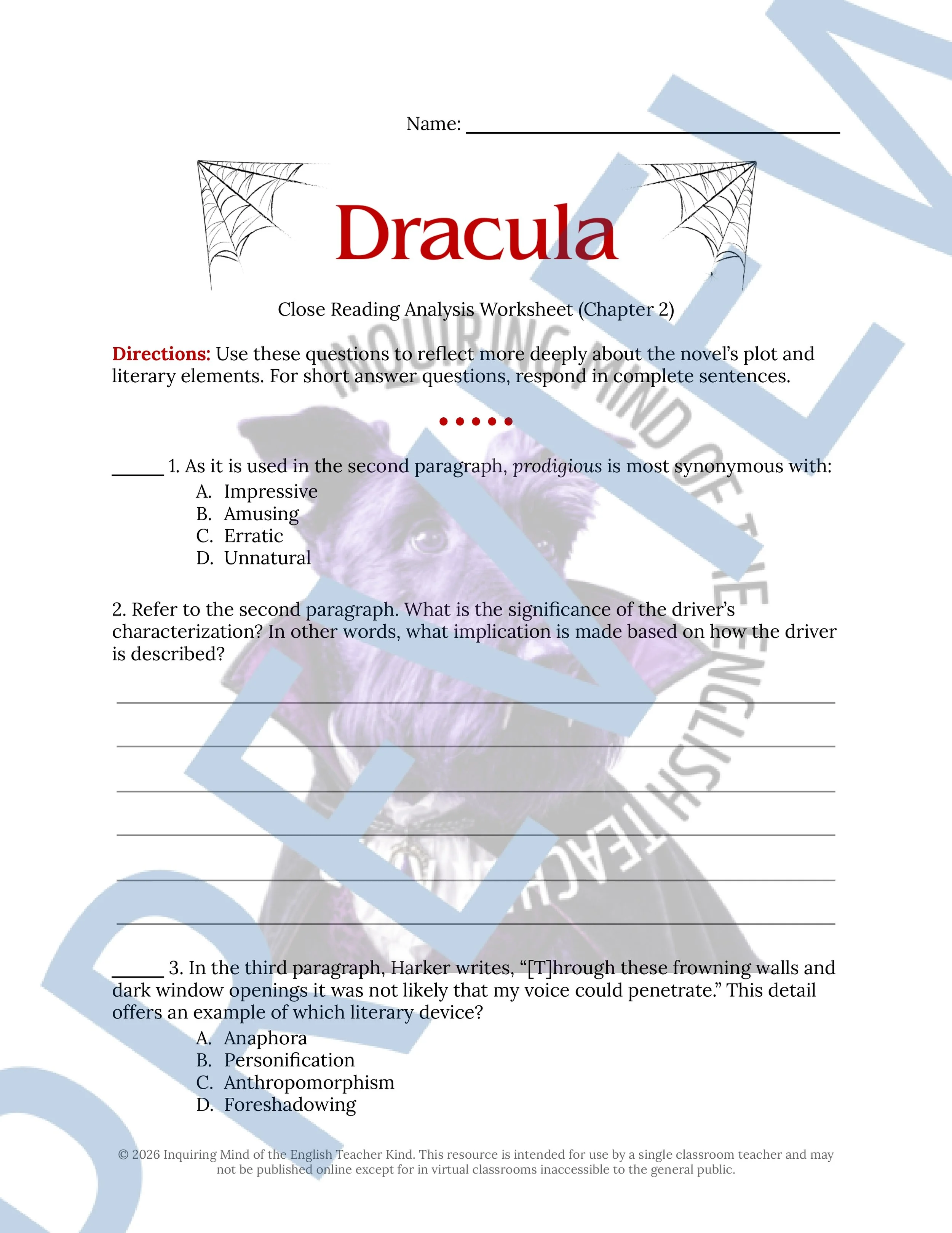 Dracula Chapter 2 Close Reading Analysis Worksheet and Answer Key for High School English Language Arts (1).jpg